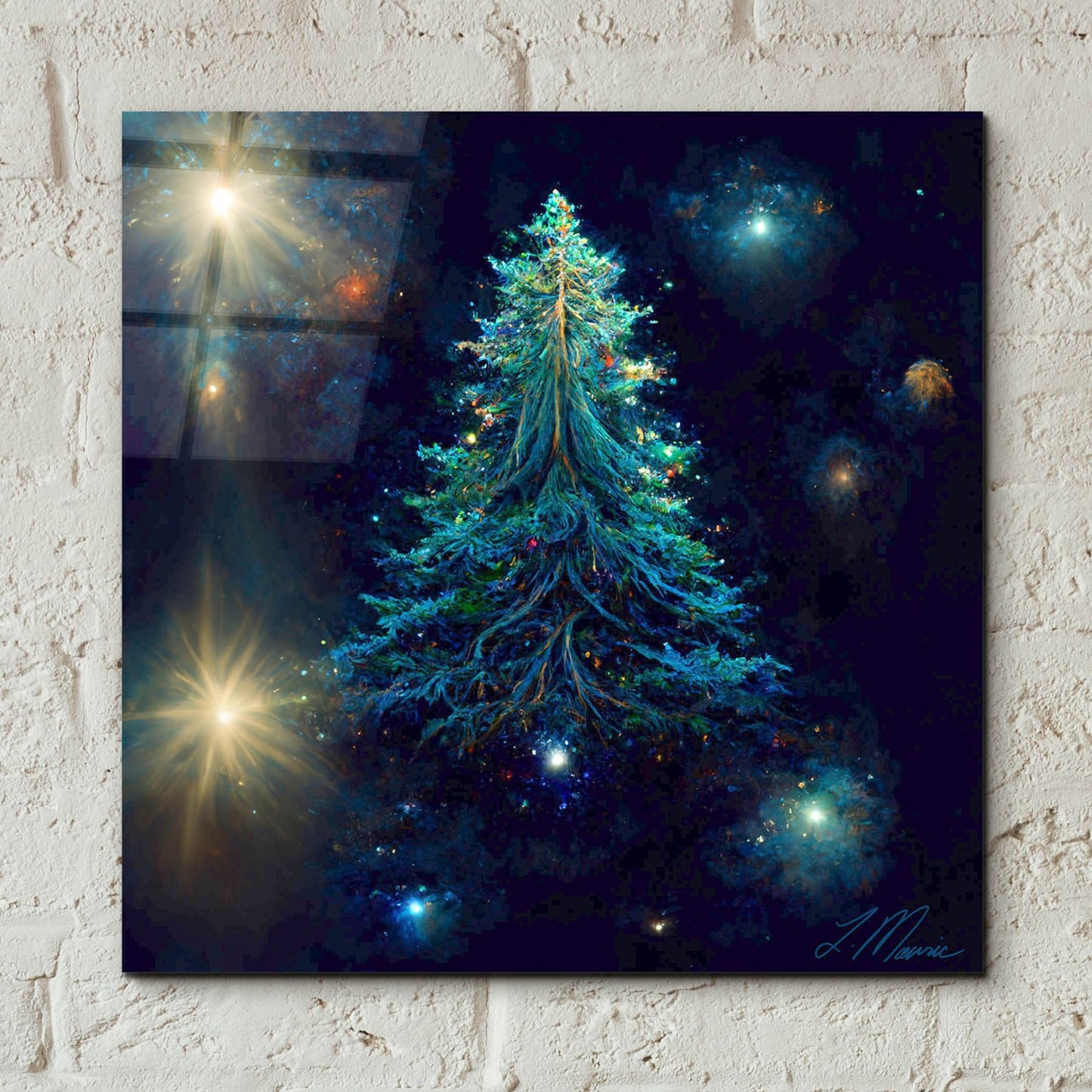 Epic Art 'Christmas Tree 5' by Tanya Mavric, Acrylic Glass Wall Art,12x12