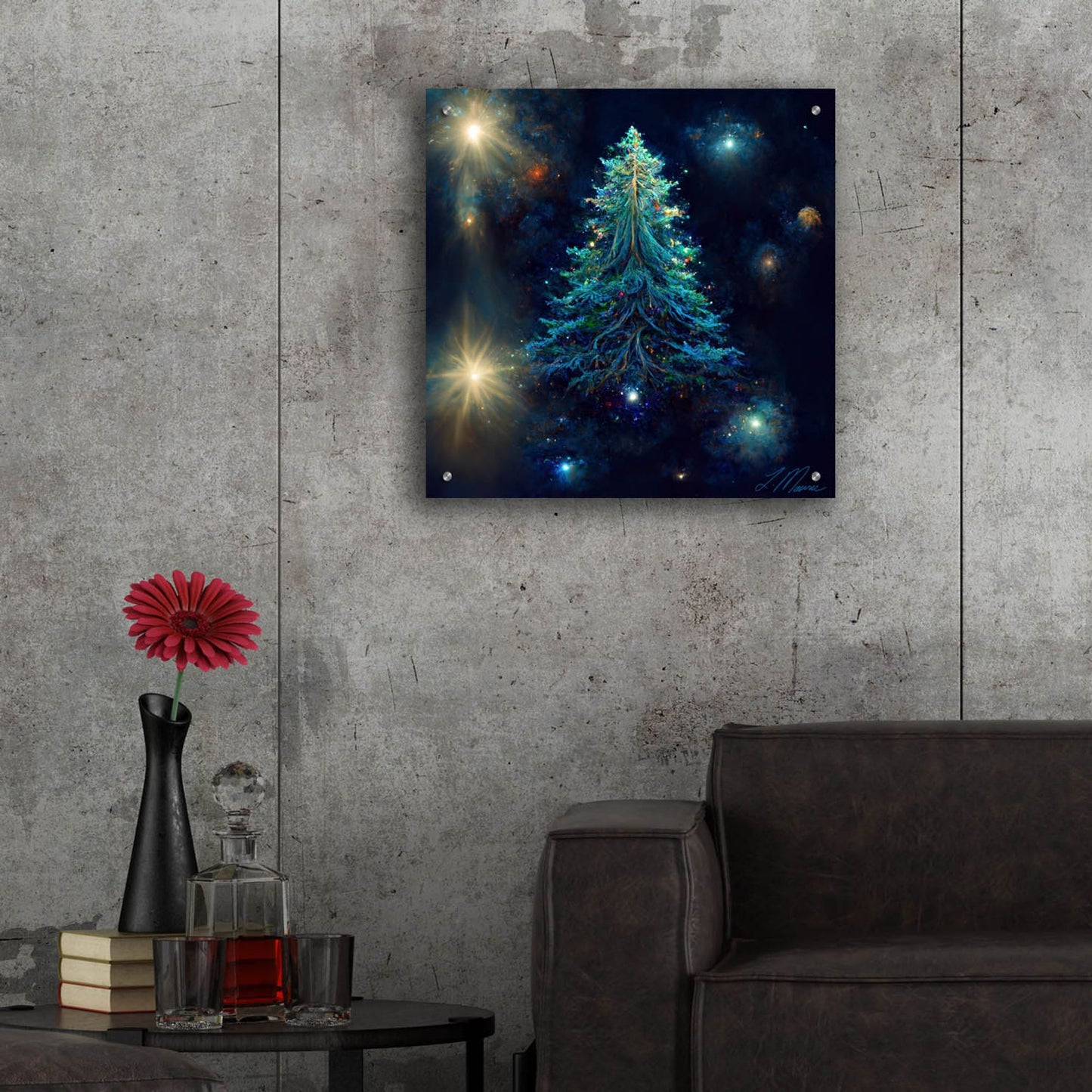 Epic Art 'Christmas Tree 5' by Tanya Mavric, Acrylic Glass Wall Art,24x24