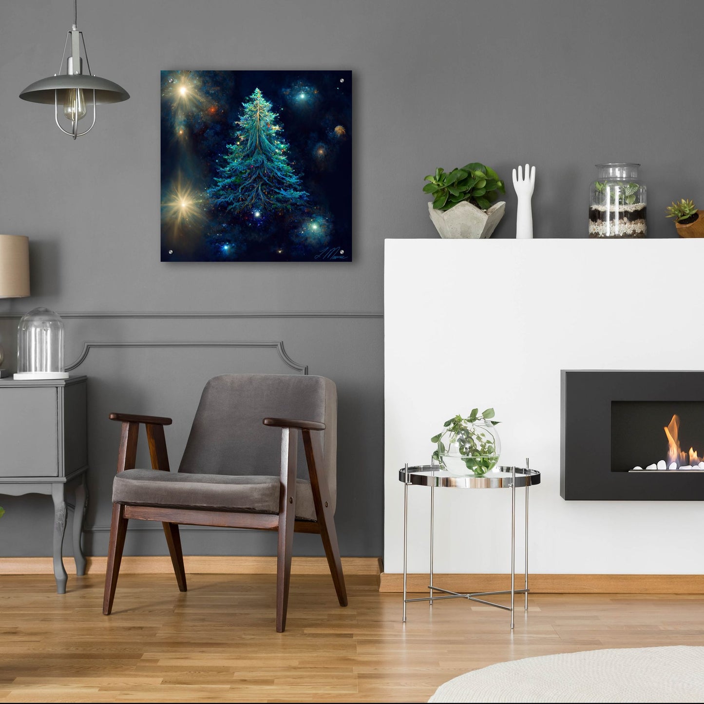 Epic Art 'Christmas Tree 5' by Tanya Mavric, Acrylic Glass Wall Art,24x24