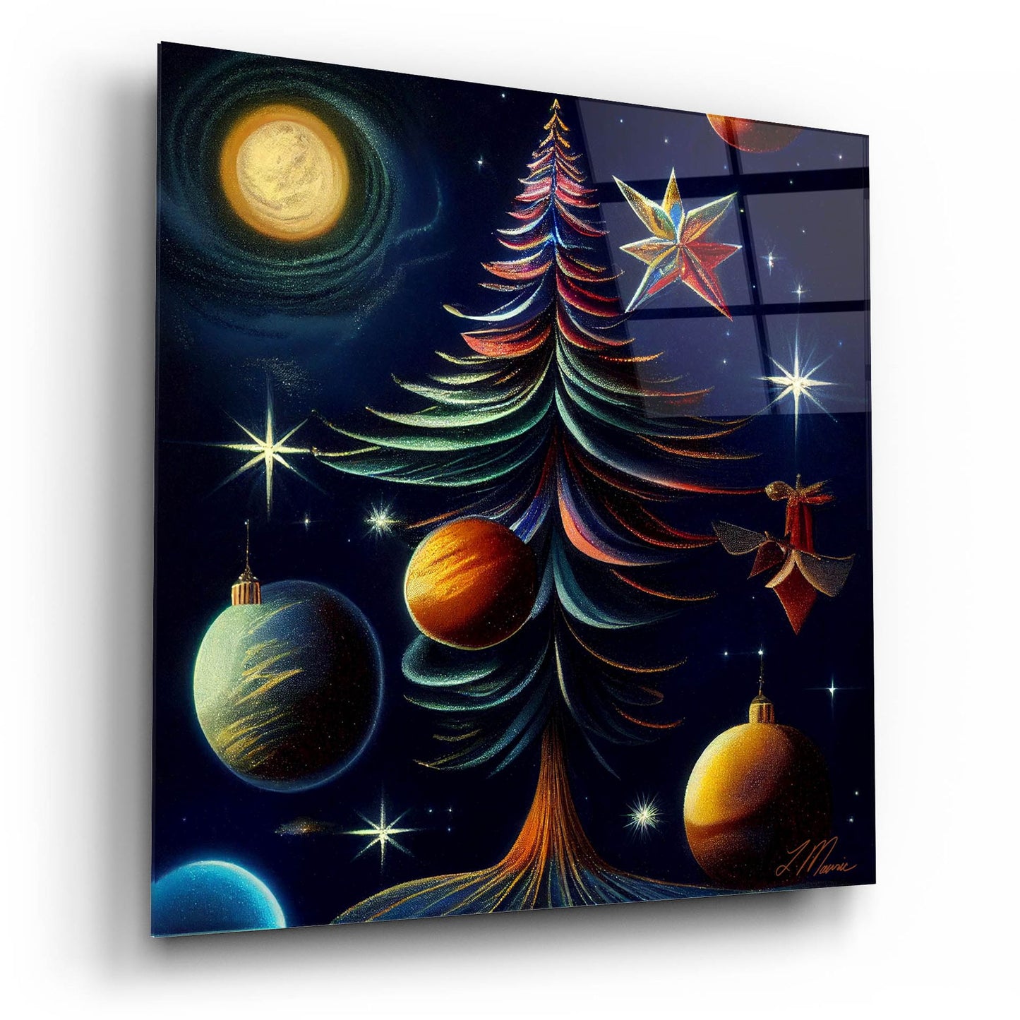 Epic Art 'Christmas Tree Collection 1' by Tanya Mavric, Acrylic Glass Wall Art,12x12