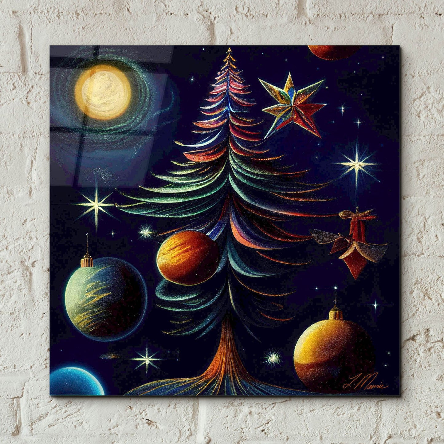 Epic Art 'Christmas Tree Collection 1' by Tanya Mavric, Acrylic Glass Wall Art,12x12