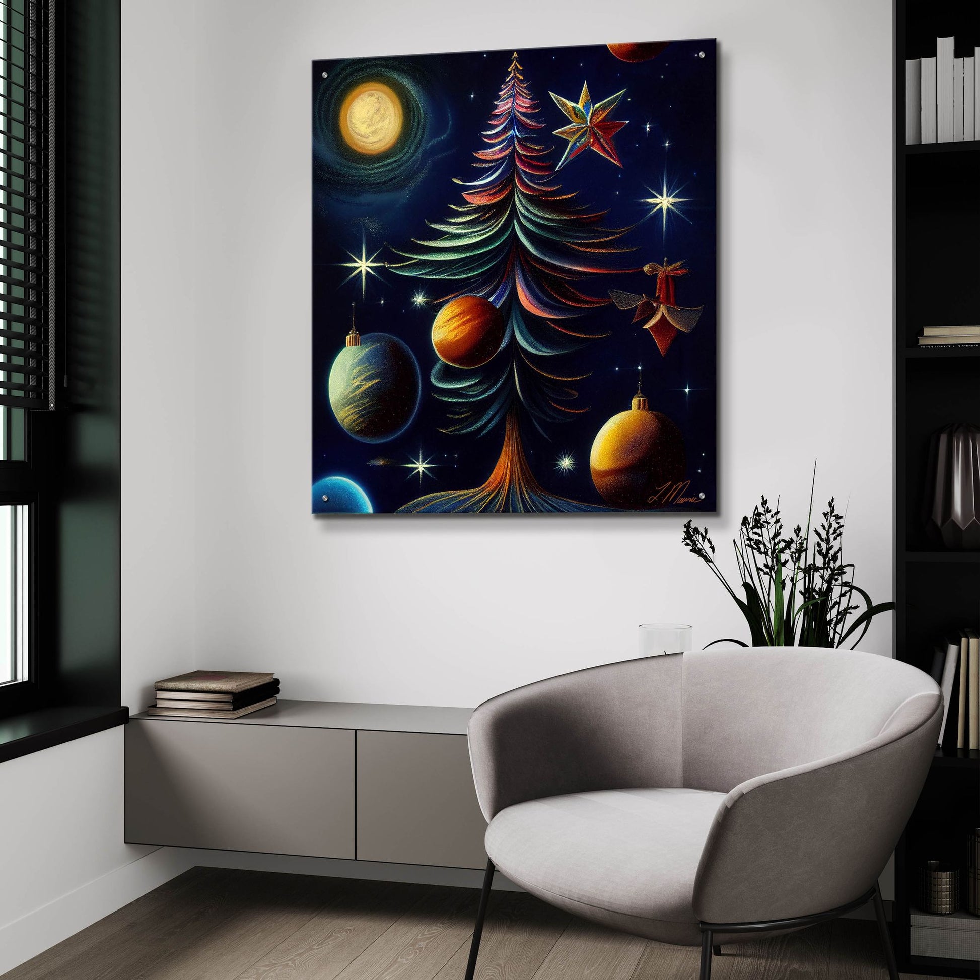 Epic Art 'Christmas Tree Collection 1' by Tanya Mavric, Acrylic Glass Wall Art,36x36