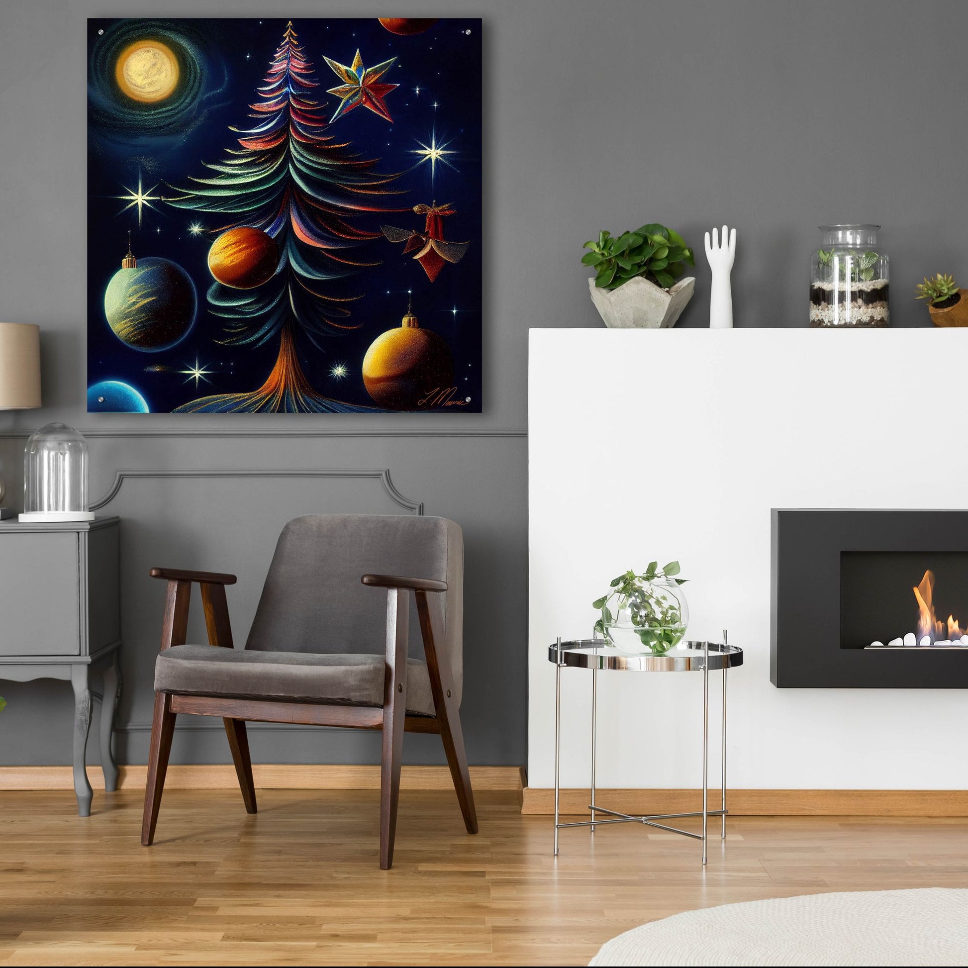 Epic Art 'Christmas Tree Collection 1' by Tanya Mavric, Acrylic Glass Wall Art,36x36