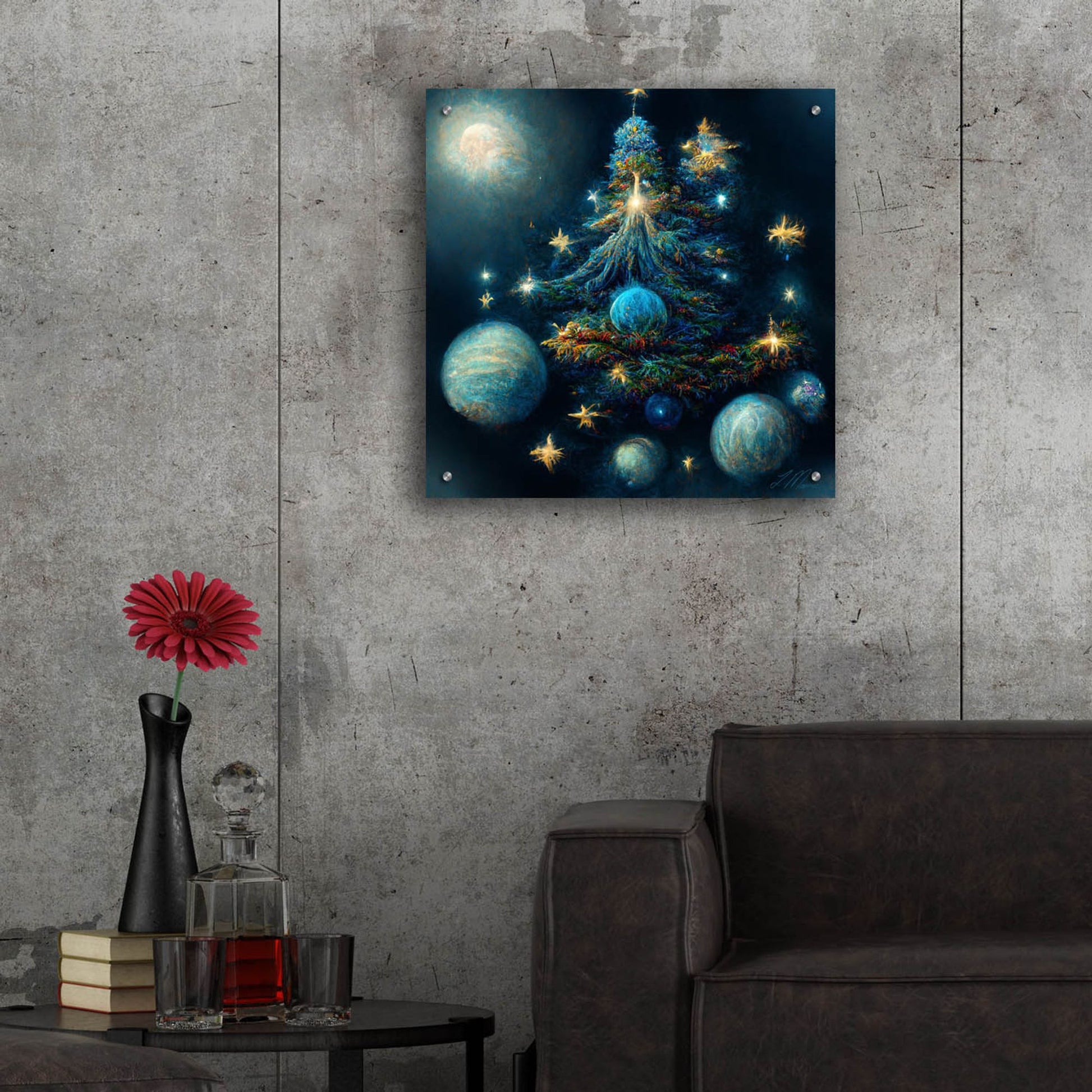 Epic Art 'Christmas Tree Collection 2' by Tanya Mavric, Acrylic Glass Wall Art,24x24