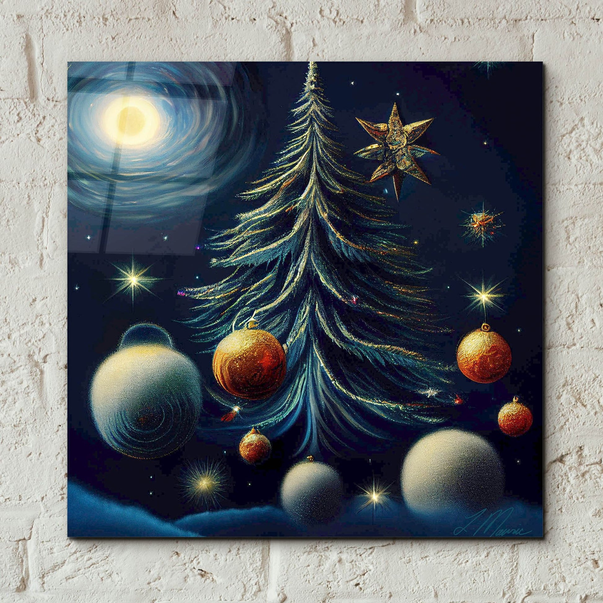 Epic Art 'Christmas Tree Collection 3' by Tanya Mavric, Acrylic Glass Wall Art,12x12