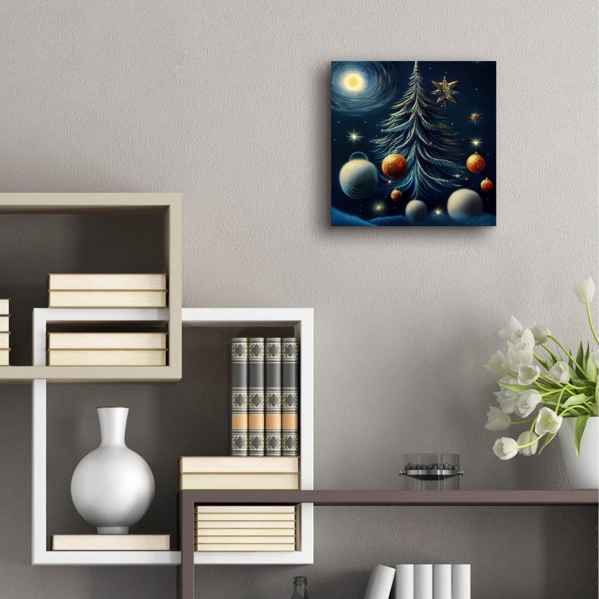 Epic Art 'Christmas Tree Collection 3' by Tanya Mavric, Acrylic Glass Wall Art,12x12