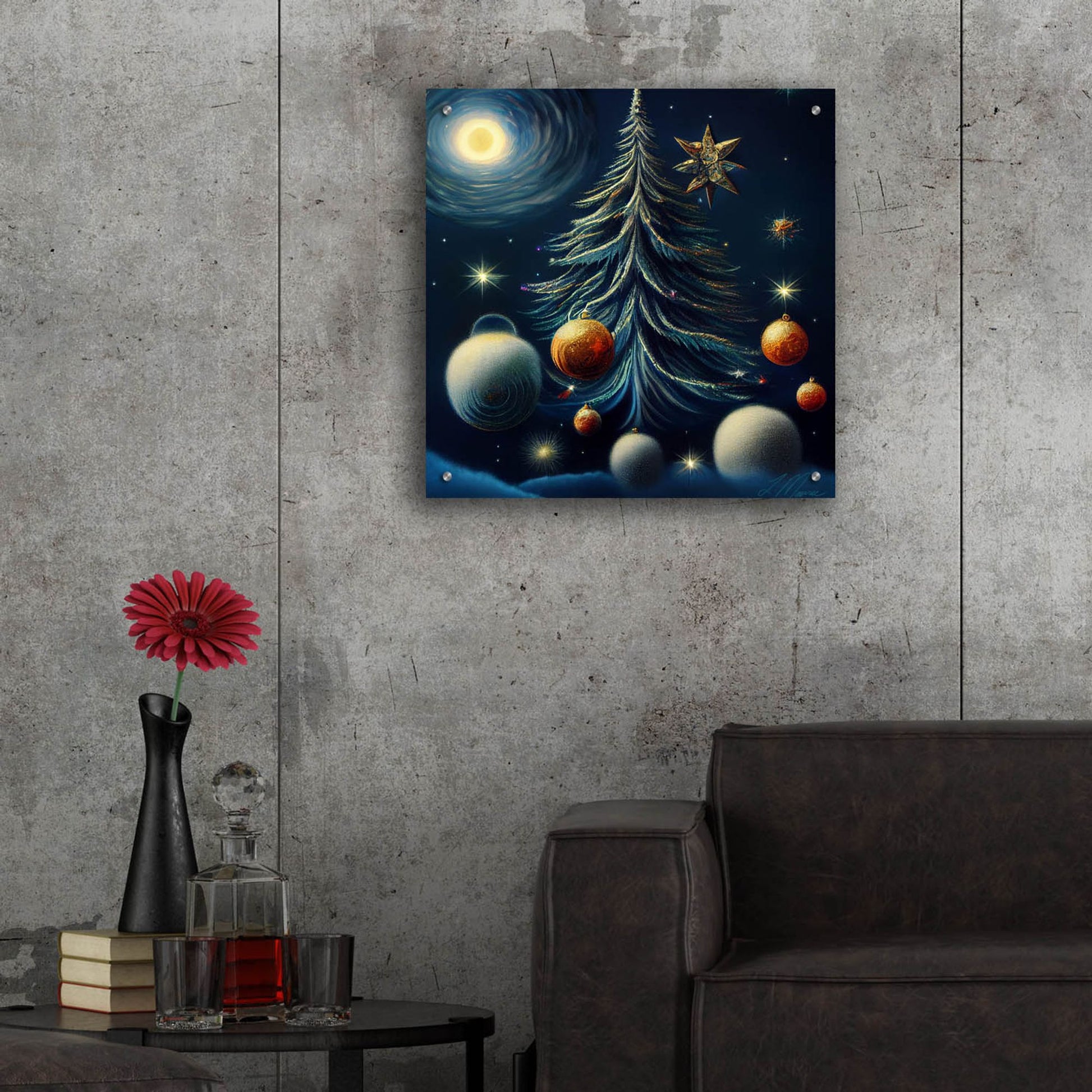 Epic Art 'Christmas Tree Collection 3' by Tanya Mavric, Acrylic Glass Wall Art,24x24