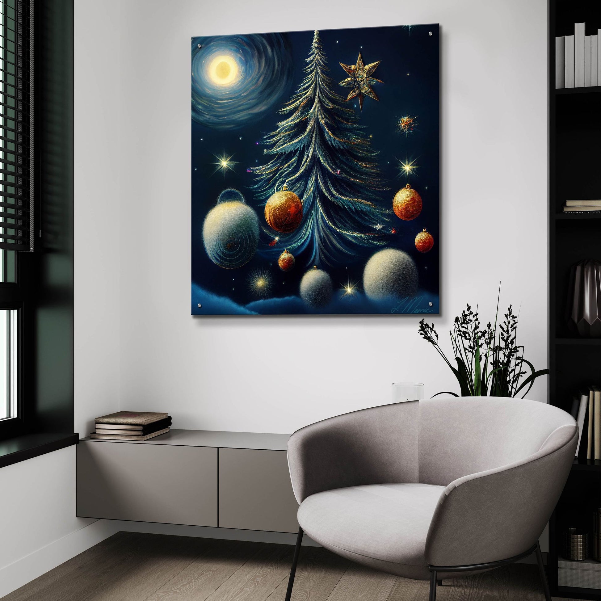 Epic Art 'Christmas Tree Collection 3' by Tanya Mavric, Acrylic Glass Wall Art,36x36