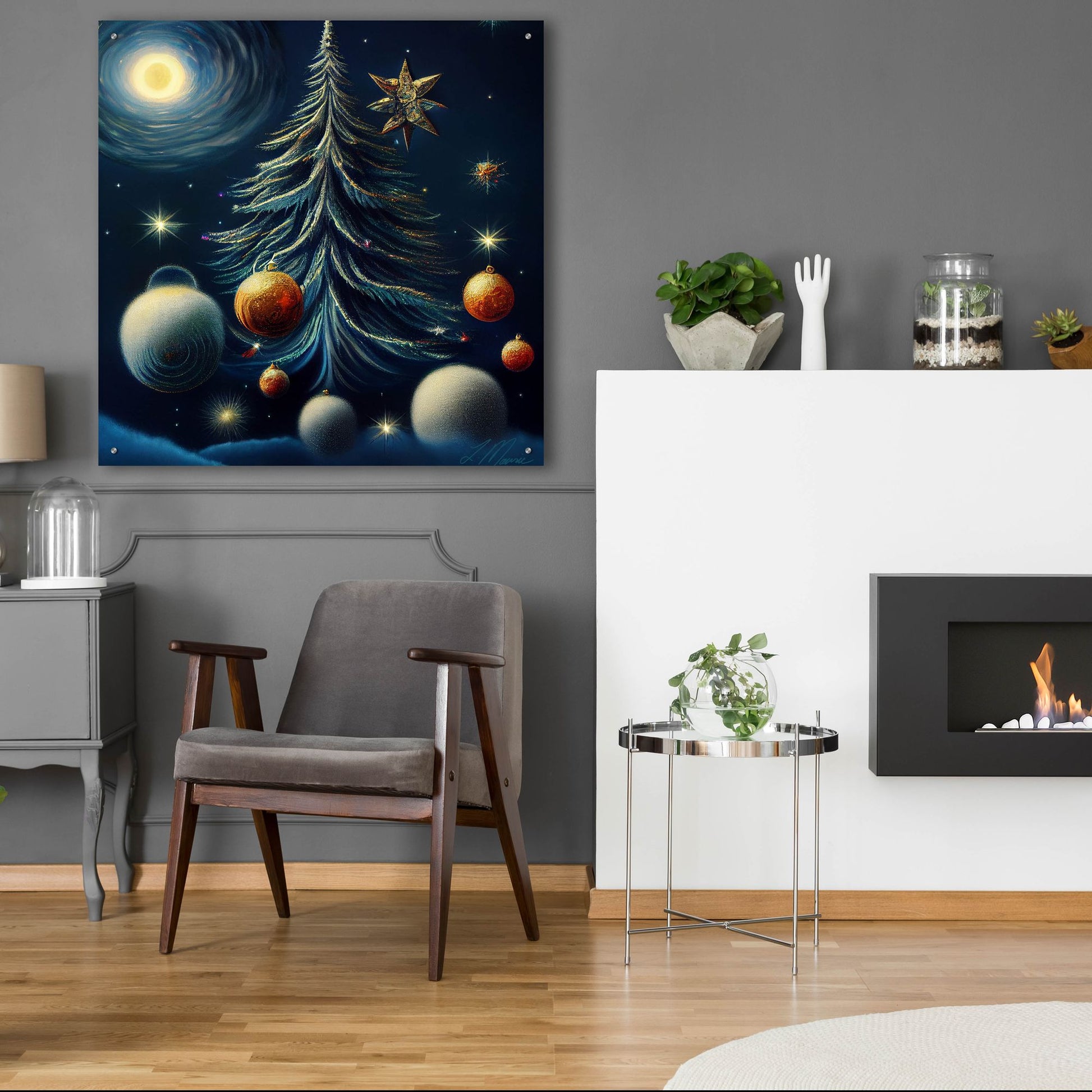 Epic Art 'Christmas Tree Collection 3' by Tanya Mavric, Acrylic Glass Wall Art,36x36