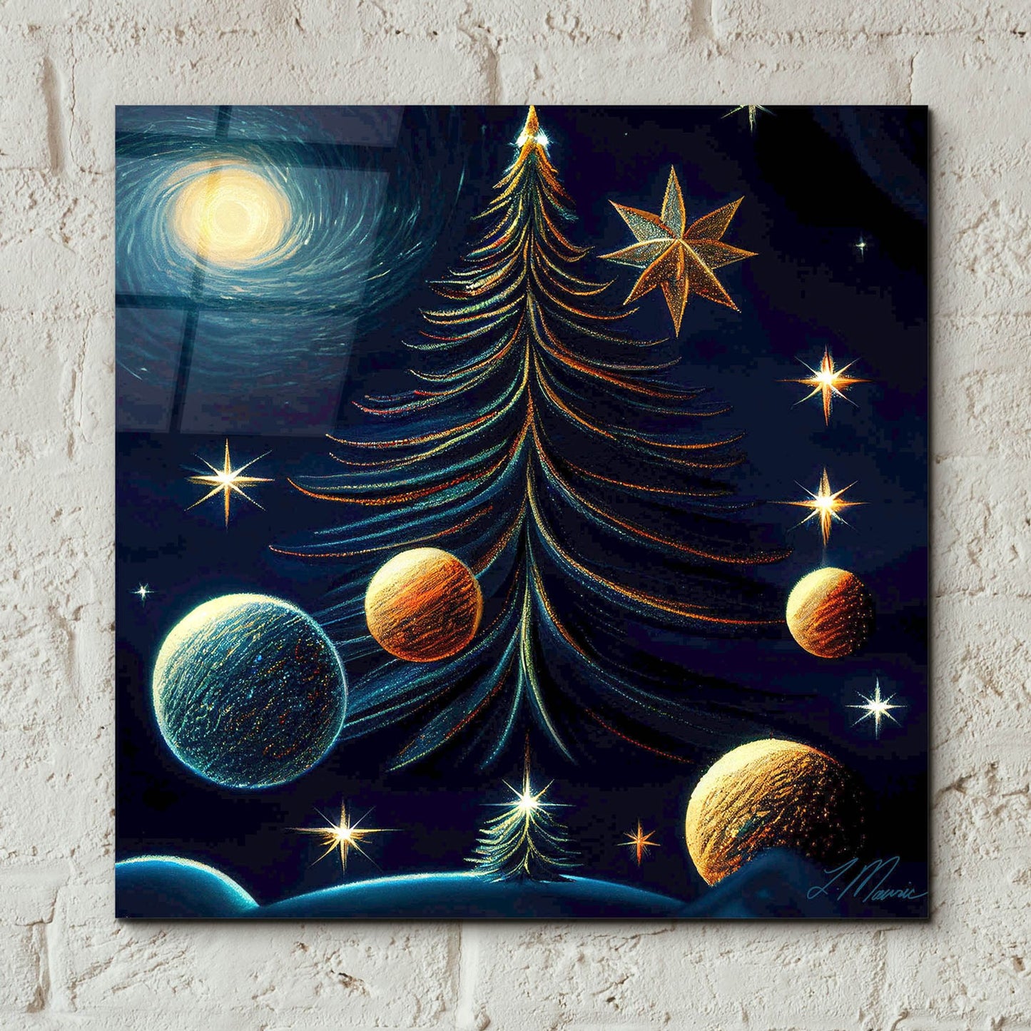 Epic Art 'Christmas Tree Collection 4' by Tanya Mavric, Acrylic Glass Wall Art,12x12