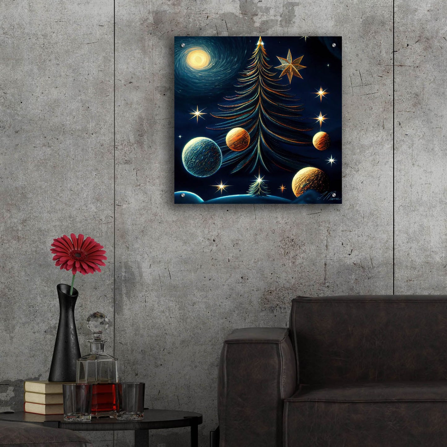 Epic Art 'Christmas Tree Collection 4' by Tanya Mavric, Acrylic Glass Wall Art,24x24