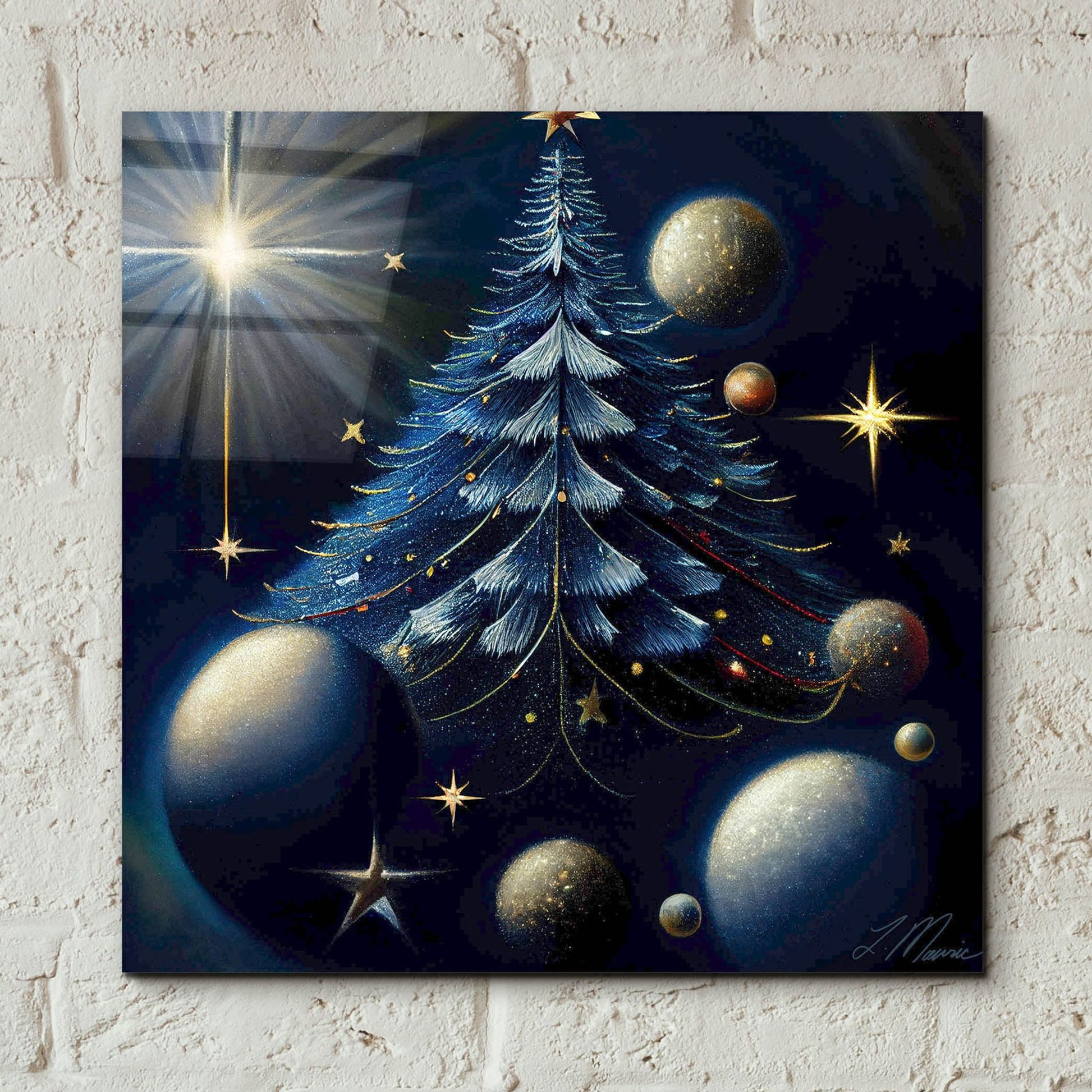 Epic Art 'Christmas Tree Collection 5' by Tanya Mavric, Acrylic Glass Wall Art,12x12