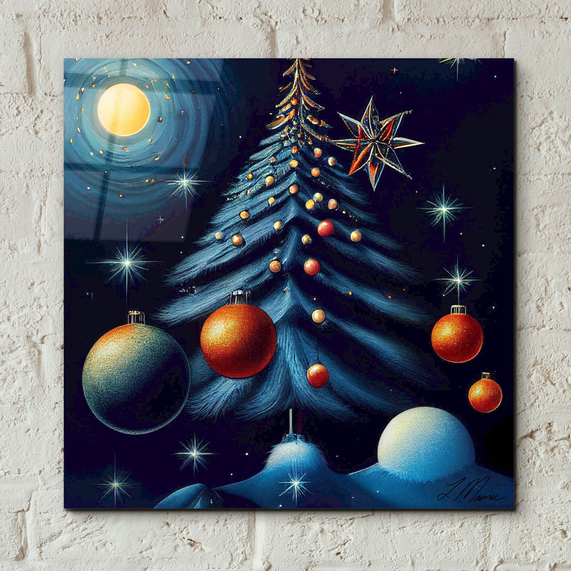 Epic Art 'Christmas Tree Collection 6' by Tanya Mavric, Acrylic Glass Wall Art,12x12