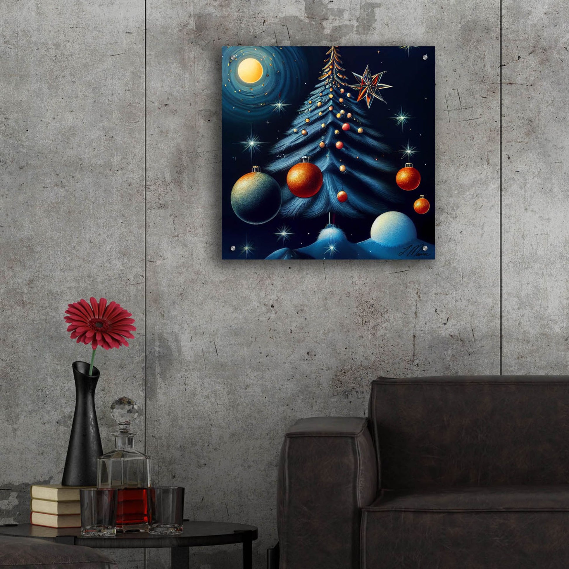 Epic Art 'Christmas Tree Collection 6' by Tanya Mavric, Acrylic Glass Wall Art,24x24