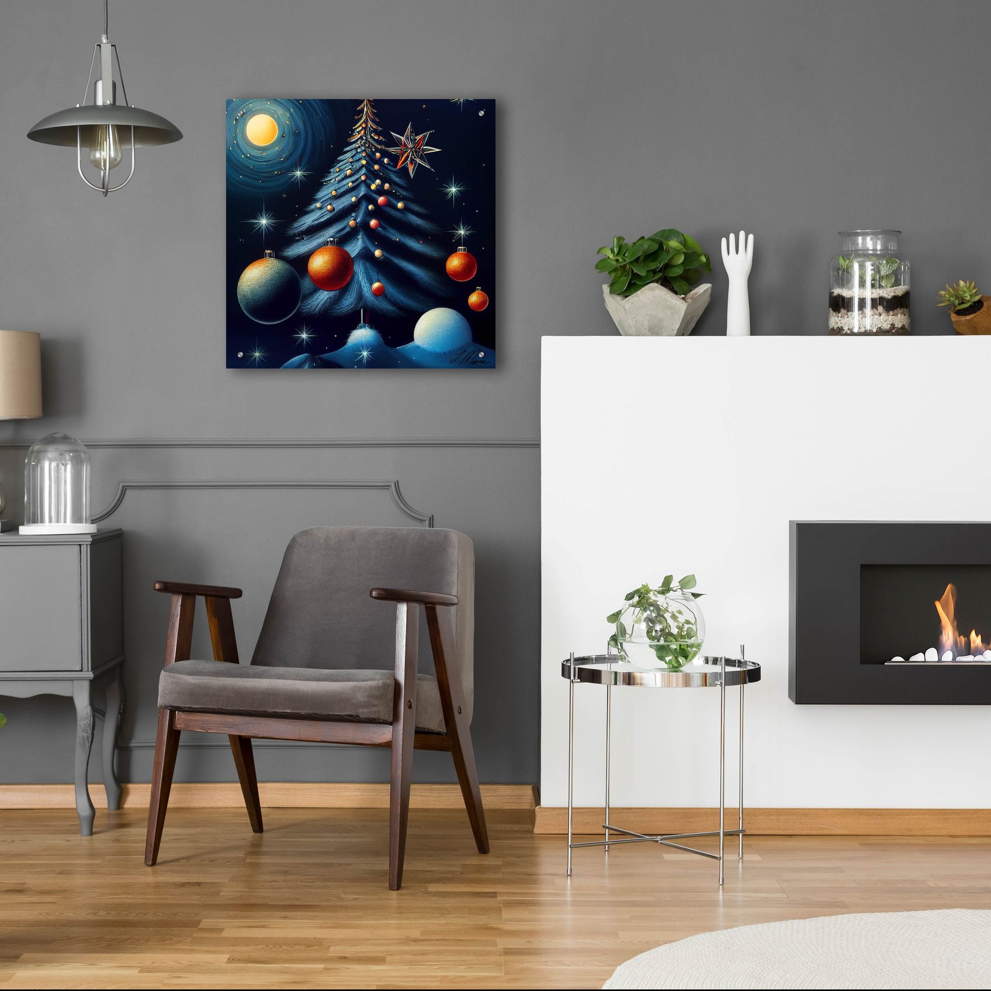 Epic Art 'Christmas Tree Collection 6' by Tanya Mavric, Acrylic Glass Wall Art,24x24