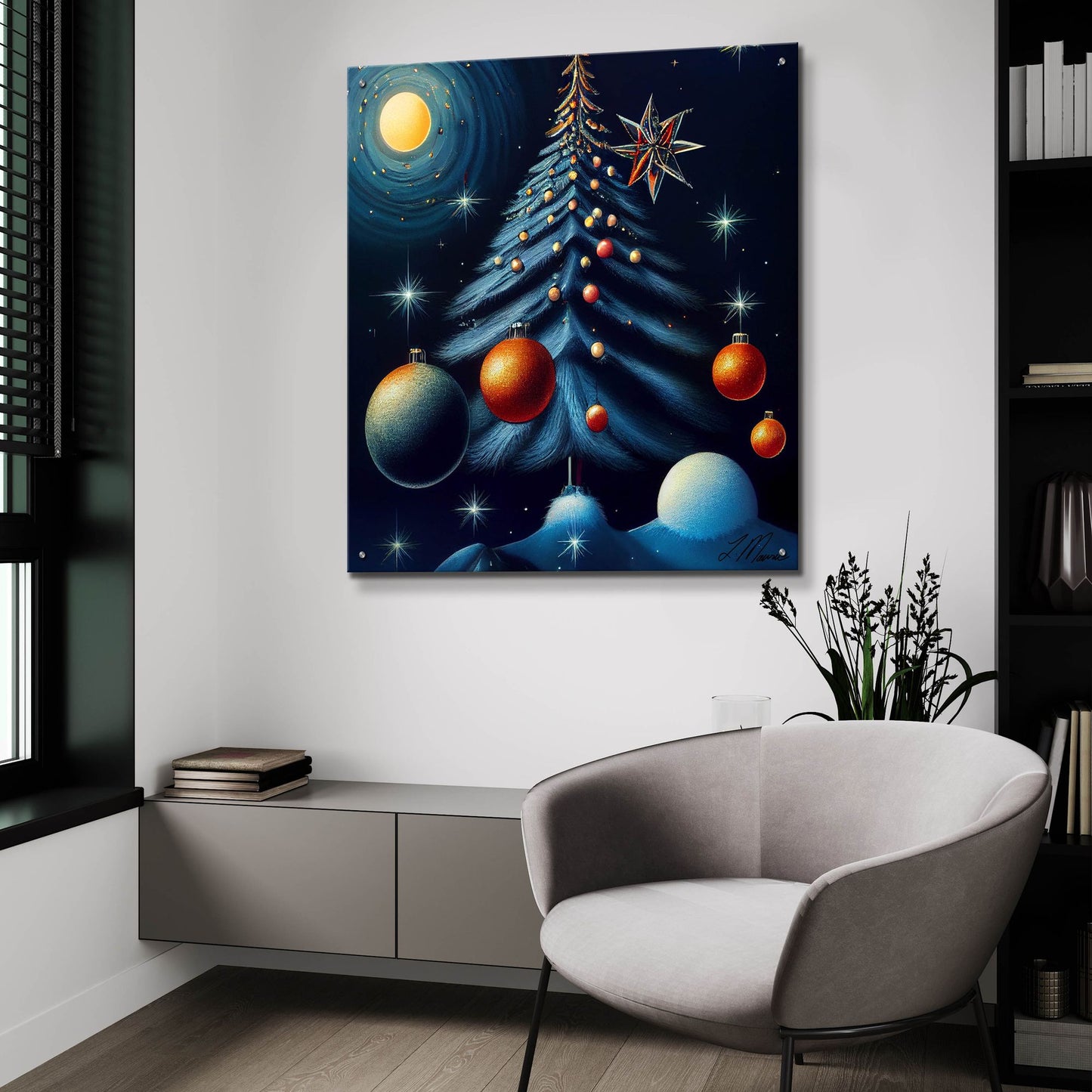 Epic Art 'Christmas Tree Collection 6' by Tanya Mavric, Acrylic Glass Wall Art,36x36