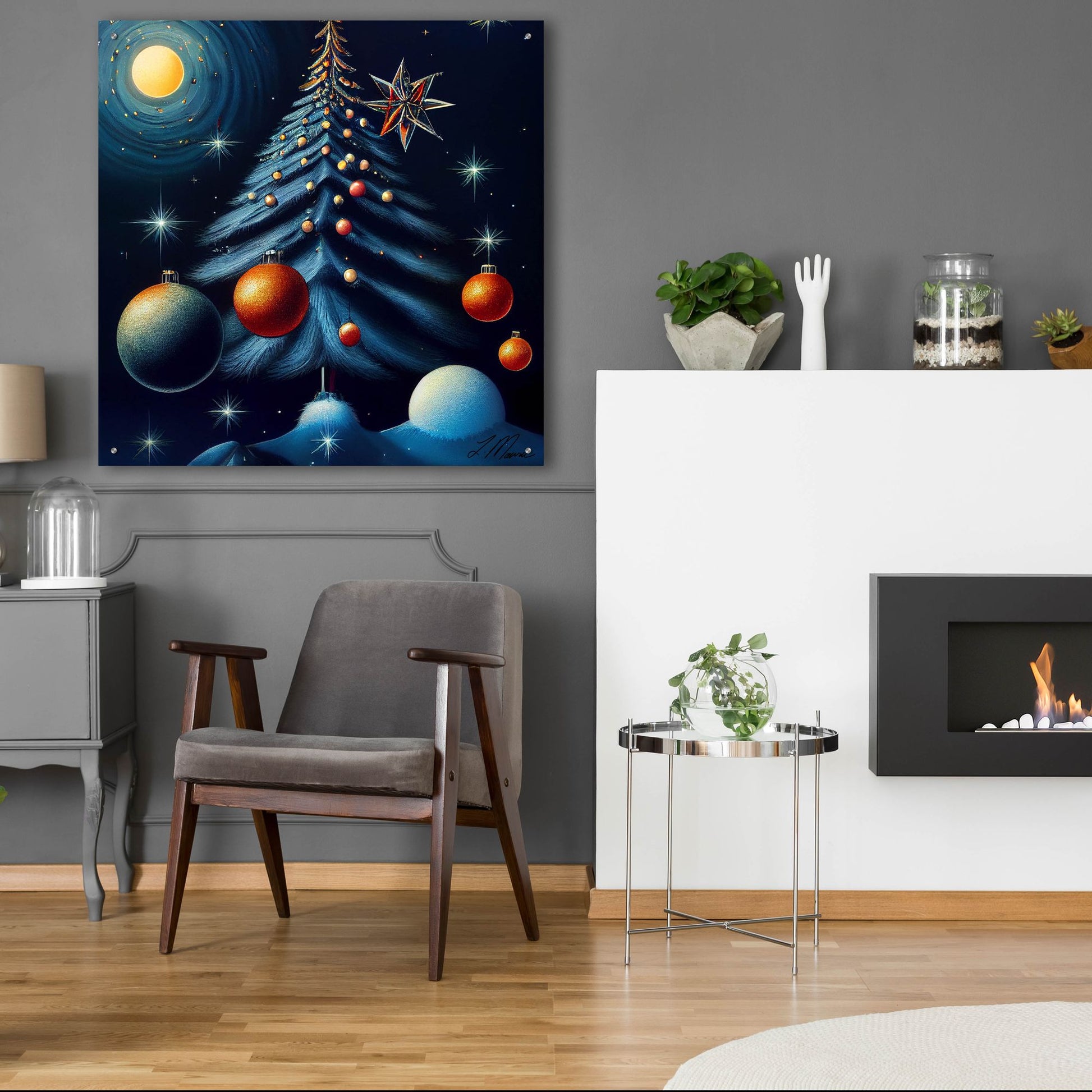 Epic Art 'Christmas Tree Collection 6' by Tanya Mavric, Acrylic Glass Wall Art,36x36