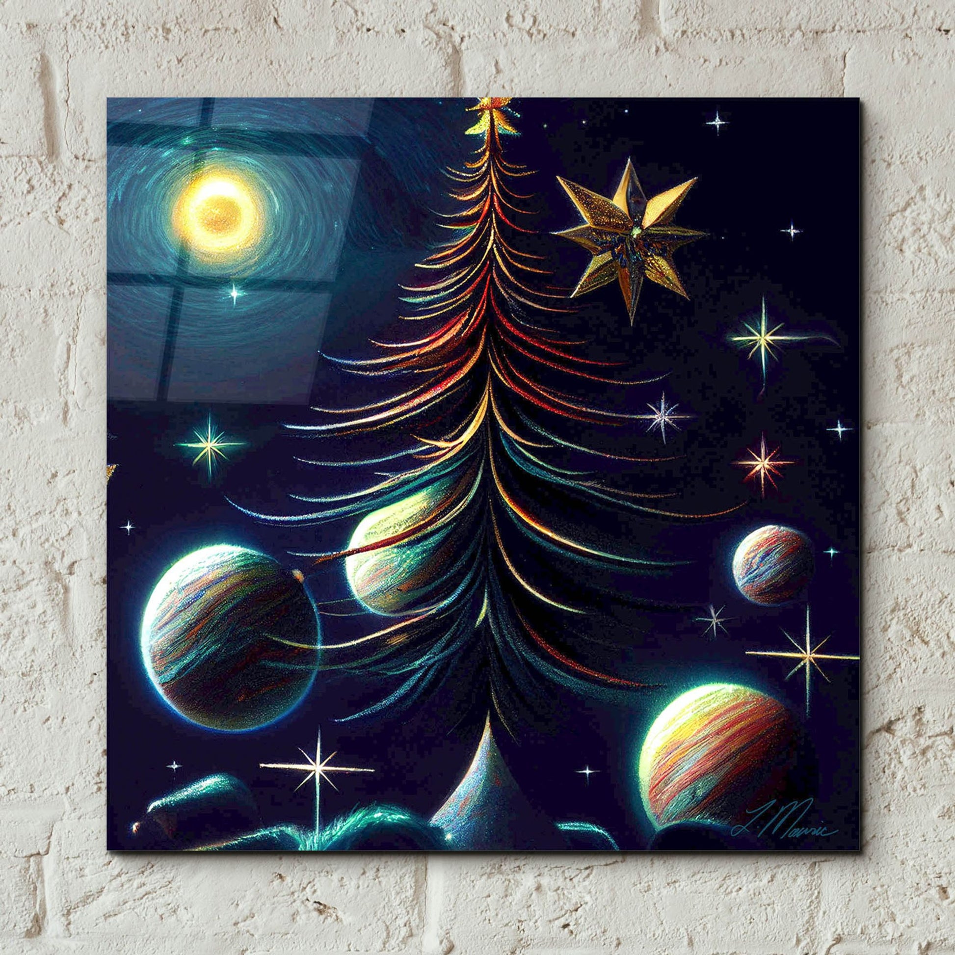 Epic Art 'Christmas Tree Collection 8' by Tanya Mavric, Acrylic Glass Wall Art,12x12