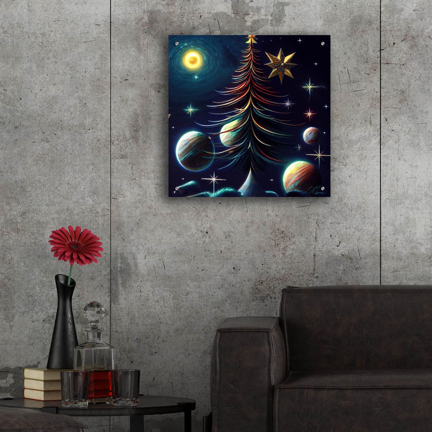 Epic Art 'Christmas Tree Collection 8' by Tanya Mavric, Acrylic Glass Wall Art,24x24