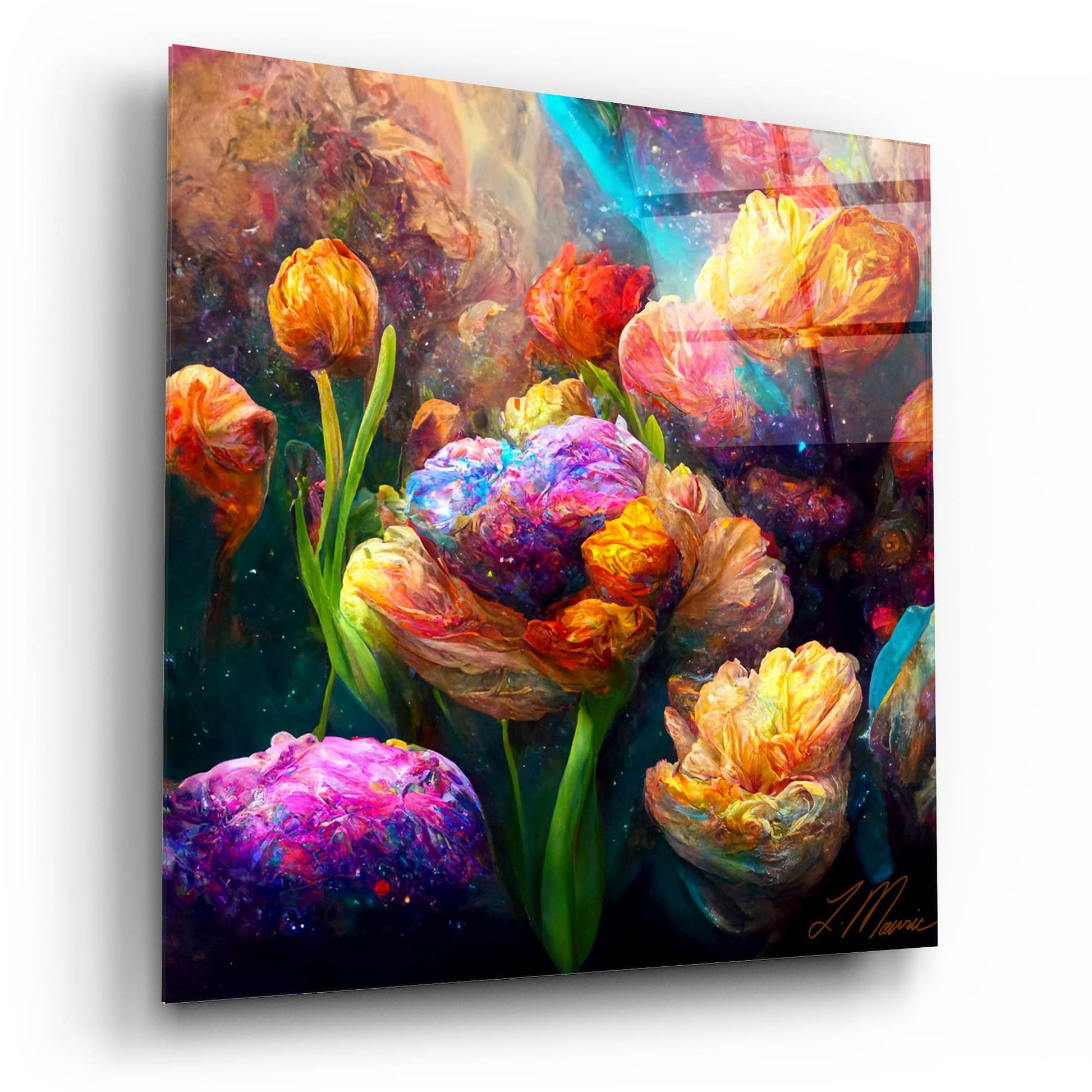 Epic Art 'Flowers Visionary Bloom 1' by Tanya Mavric, Acrylic Glass Wall Art,12x12