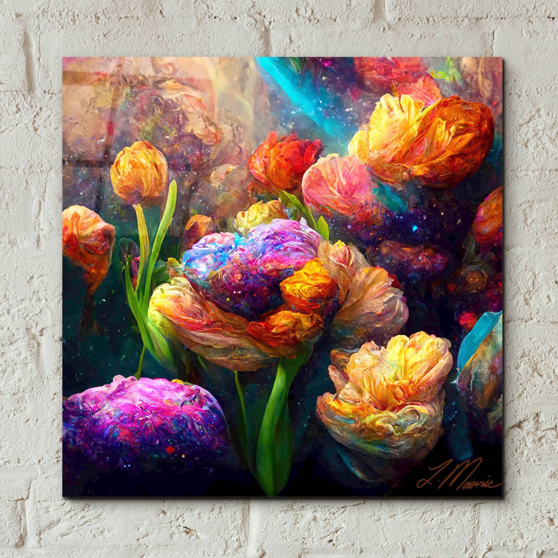 Epic Art 'Flowers Visionary Bloom 1' by Tanya Mavric, Acrylic Glass Wall Art,12x12