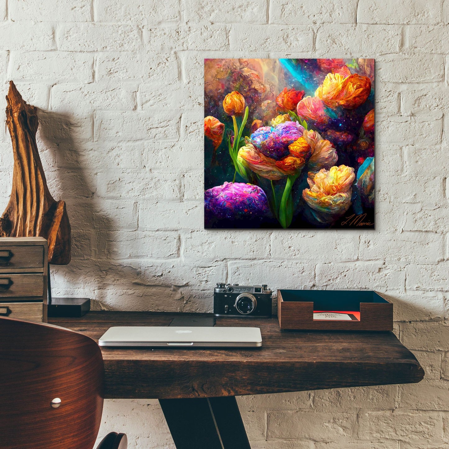 Epic Art 'Flowers Visionary Bloom 1' by Tanya Mavric, Acrylic Glass Wall Art,12x12