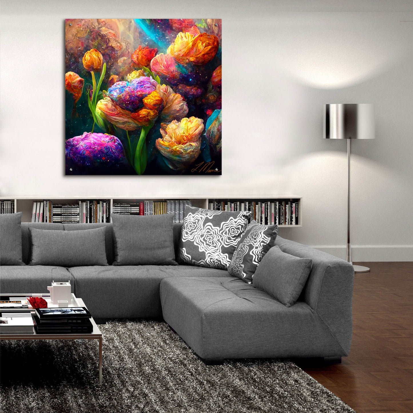 Epic Art 'Flowers Visionary Bloom 1' by Tanya Mavric, Acrylic Glass Wall Art,36x36