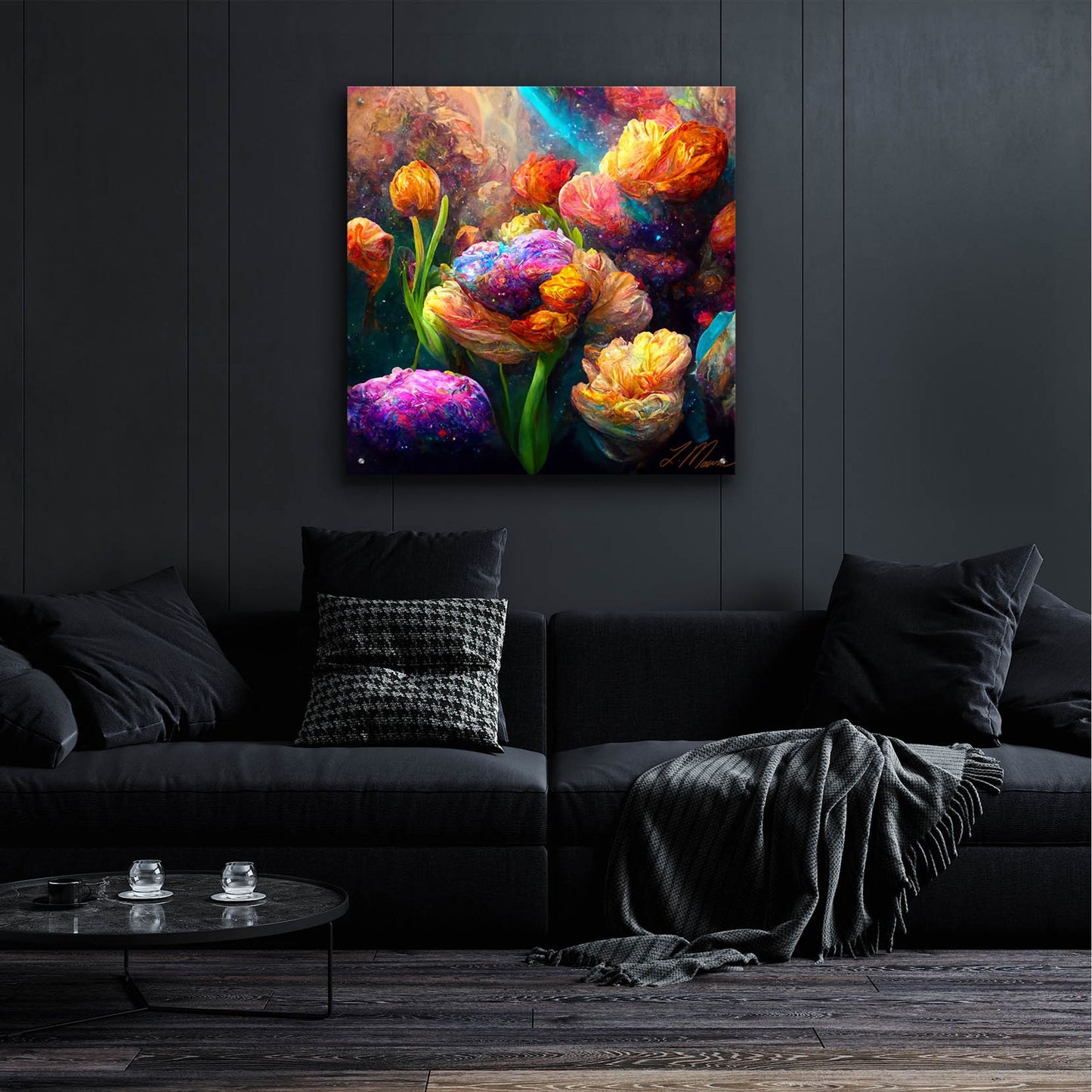 Epic Art 'Flowers Visionary Bloom 1' by Tanya Mavric, Acrylic Glass Wall Art,36x36