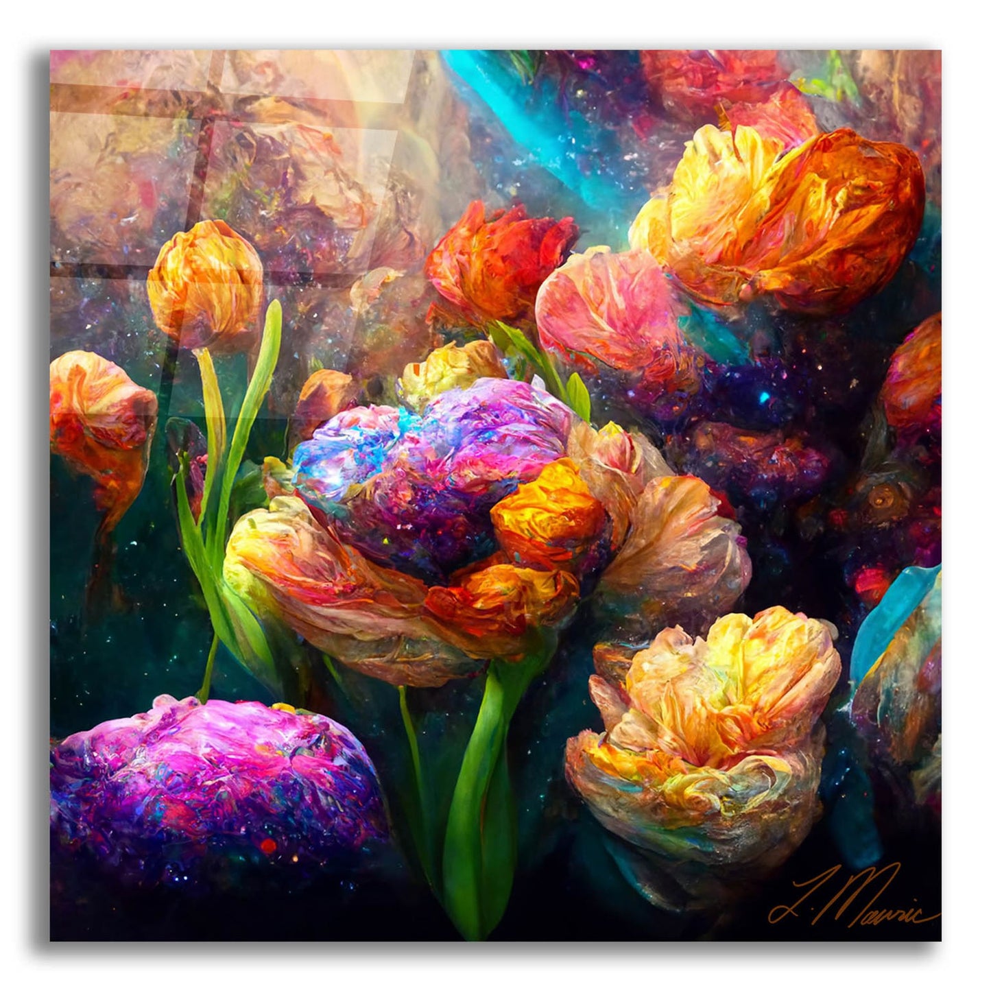 Epic Art 'Flowers Visionary Bloom 1' by Tanya Mavric, Acrylic Glass Wall Art