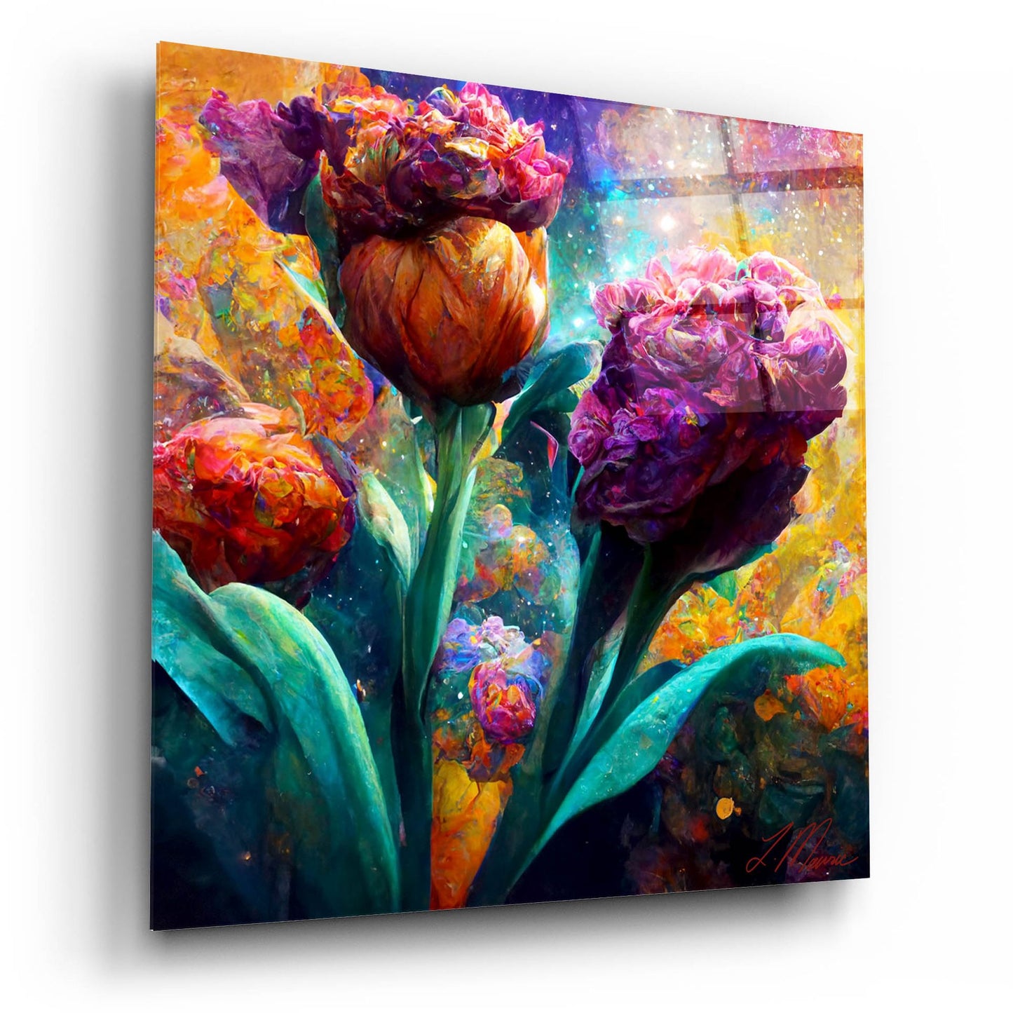 Epic Art 'Flowers Visionary Bloom 2' by Tanya Mavric, Acrylic Glass Wall Art,12x12