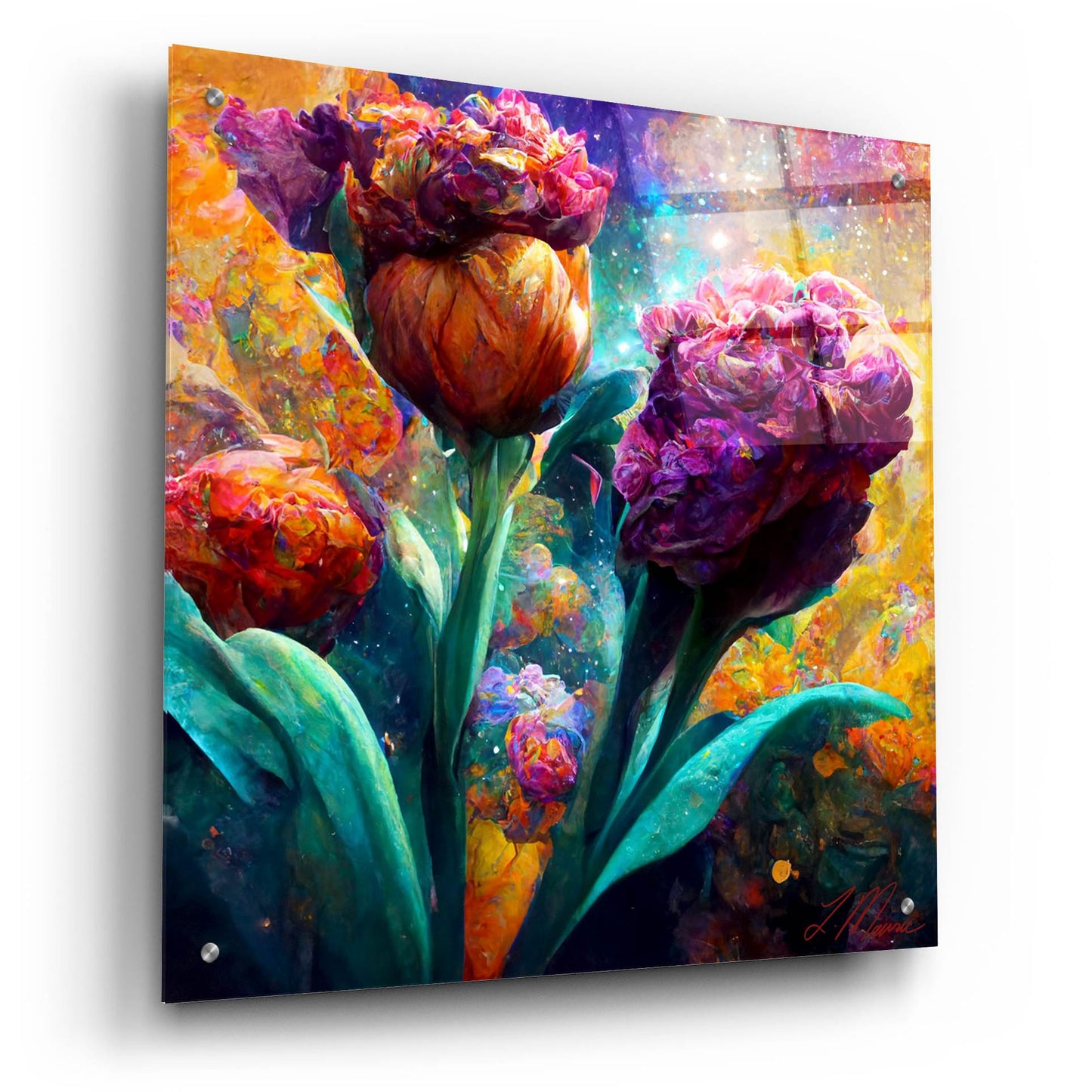 Epic Art 'Flowers Visionary Bloom 2' by Tanya Mavric, Acrylic Glass Wall Art,24x24