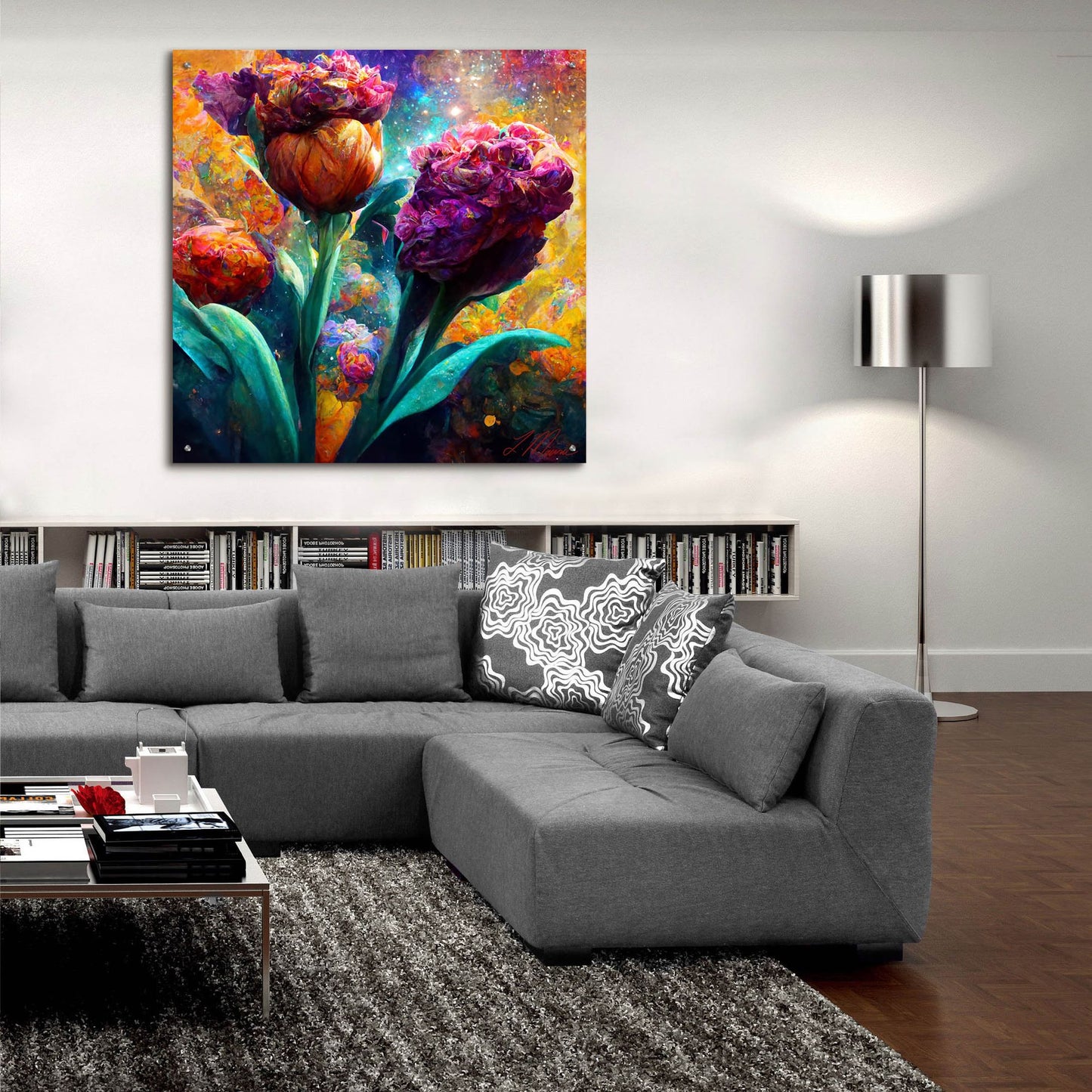 Epic Art 'Flowers Visionary Bloom 2' by Tanya Mavric, Acrylic Glass Wall Art,36x36