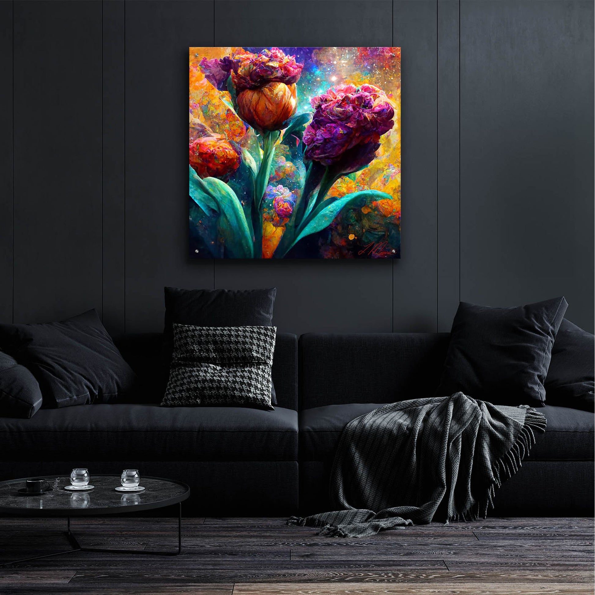 Epic Art 'Flowers Visionary Bloom 2' by Tanya Mavric, Acrylic Glass Wall Art,36x36