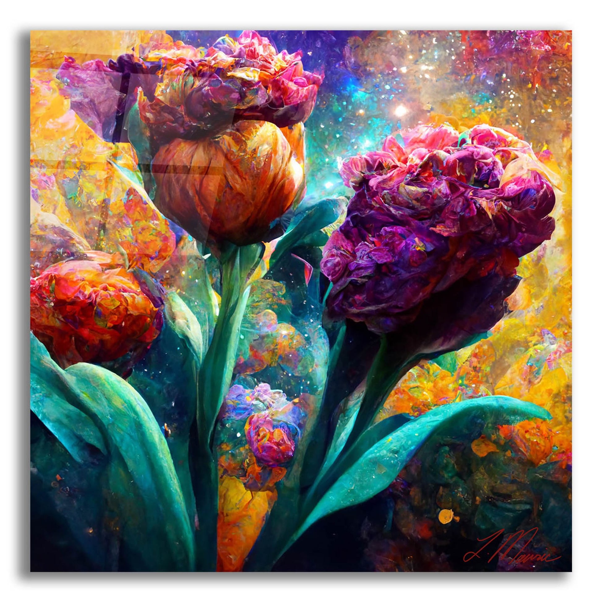 Epic Art 'Flowers Visionary Bloom 2' by Tanya Mavric, Acrylic Glass Wall Art