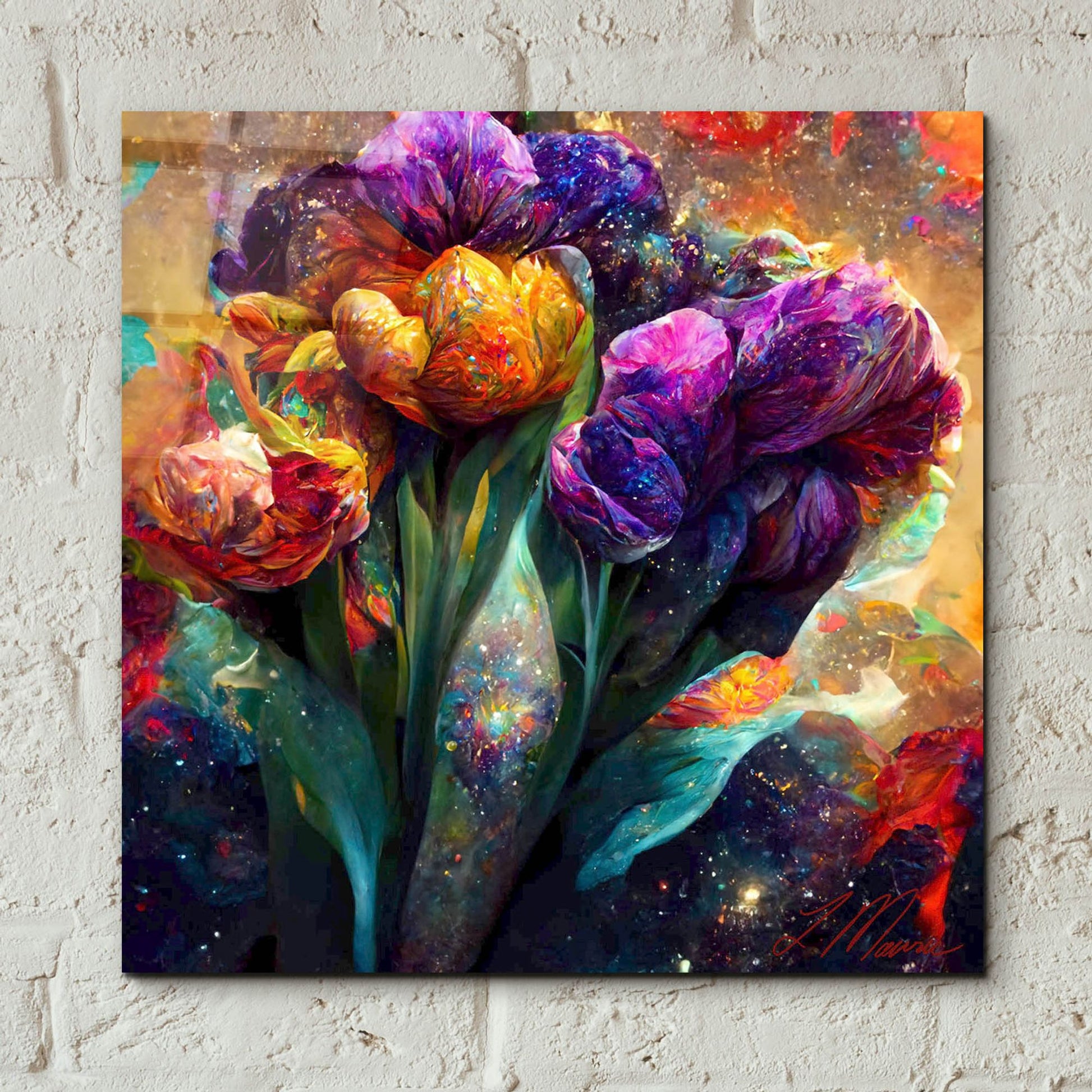 Epic Art 'Flowers Visionary Bloom 3' by Tanya Mavric, Acrylic Glass Wall Art,12x12