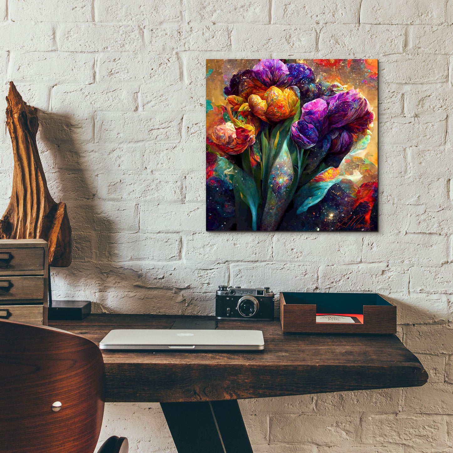 Epic Art 'Flowers Visionary Bloom 3' by Tanya Mavric, Acrylic Glass Wall Art,12x12