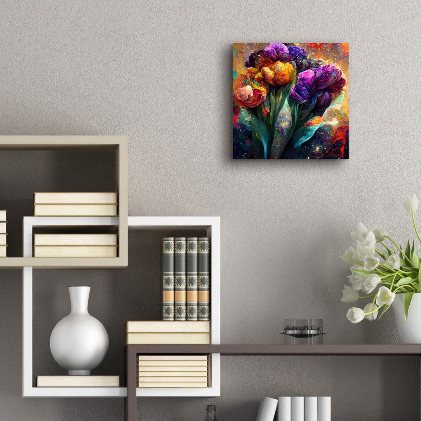 Epic Art 'Flowers Visionary Bloom 3' by Tanya Mavric, Acrylic Glass Wall Art,12x12