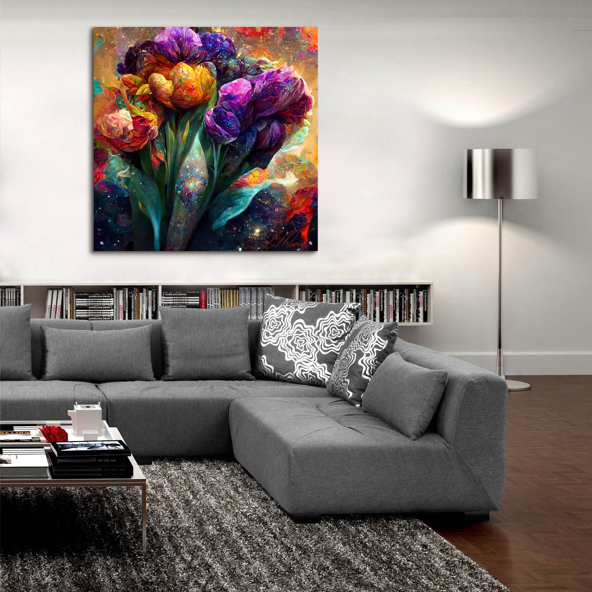 Epic Art 'Flowers Visionary Bloom 3' by Tanya Mavric, Acrylic Glass Wall Art,36x36