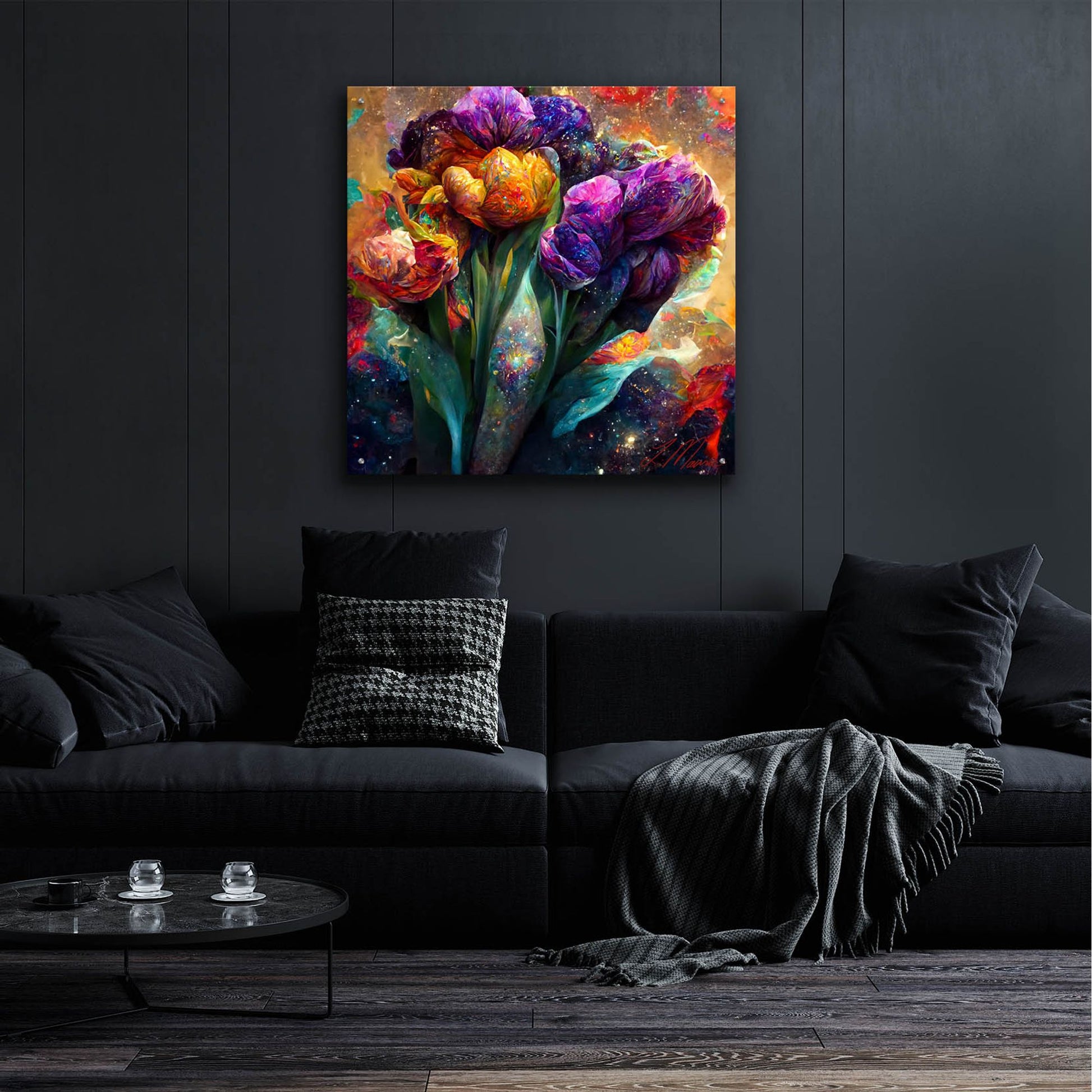 Epic Art 'Flowers Visionary Bloom 3' by Tanya Mavric, Acrylic Glass Wall Art,36x36