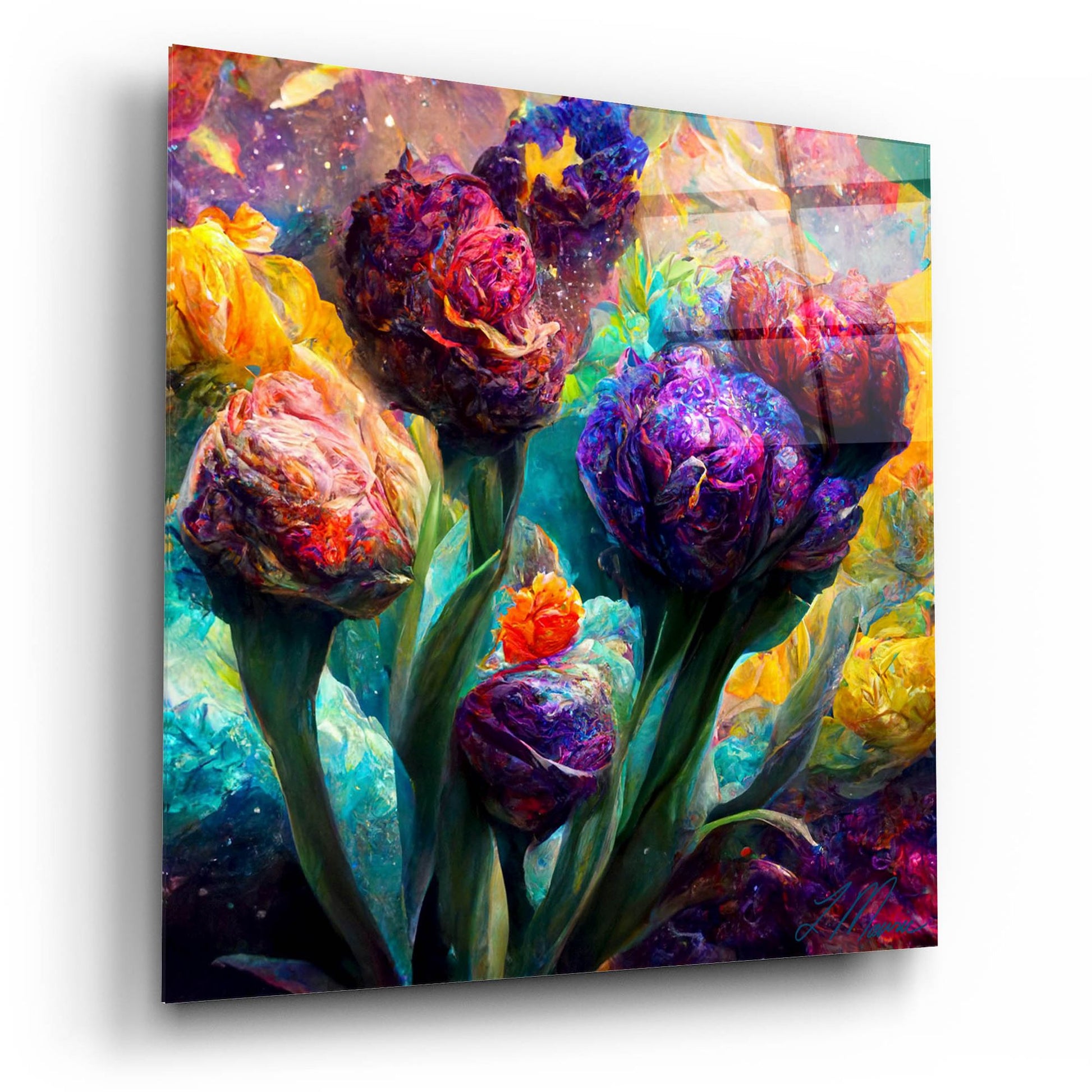 Epic Art 'Flowers Visionary Bloom 5' by Tanya Mavric, Acrylic Glass Wall Art,12x12