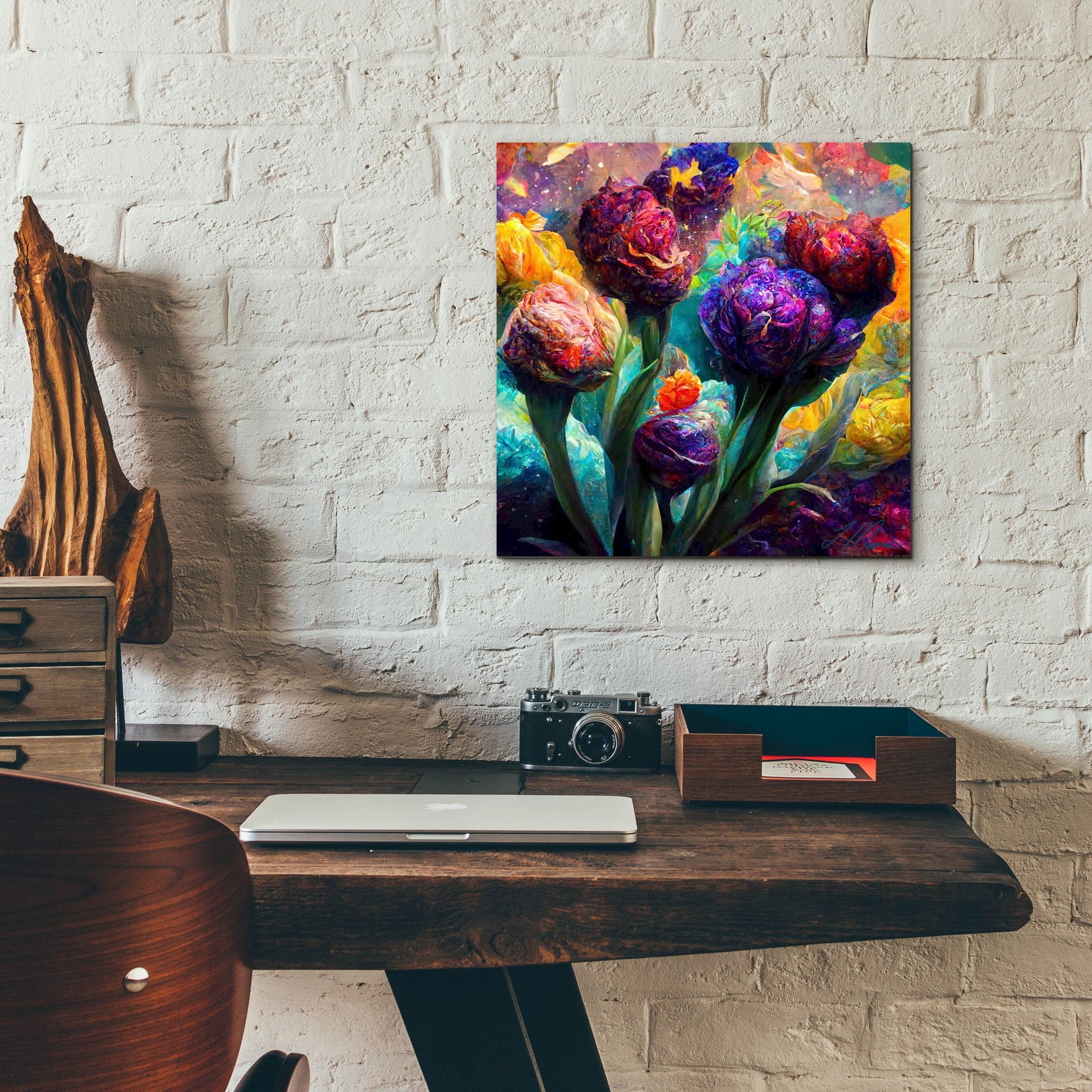 Epic Art 'Flowers Visionary Bloom 5' by Tanya Mavric, Acrylic Glass Wall Art,12x12