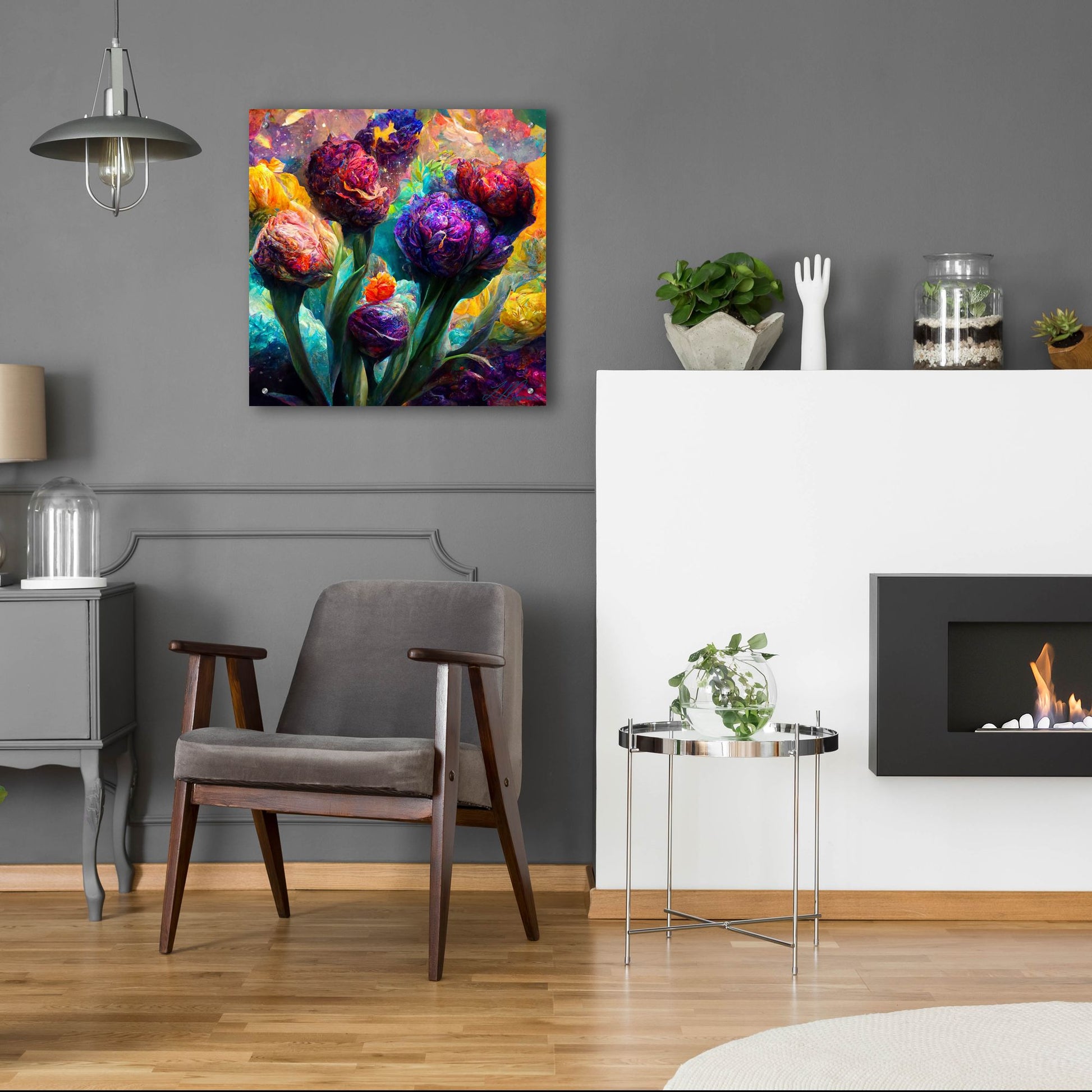 Epic Art 'Flowers Visionary Bloom 5' by Tanya Mavric, Acrylic Glass Wall Art,24x24