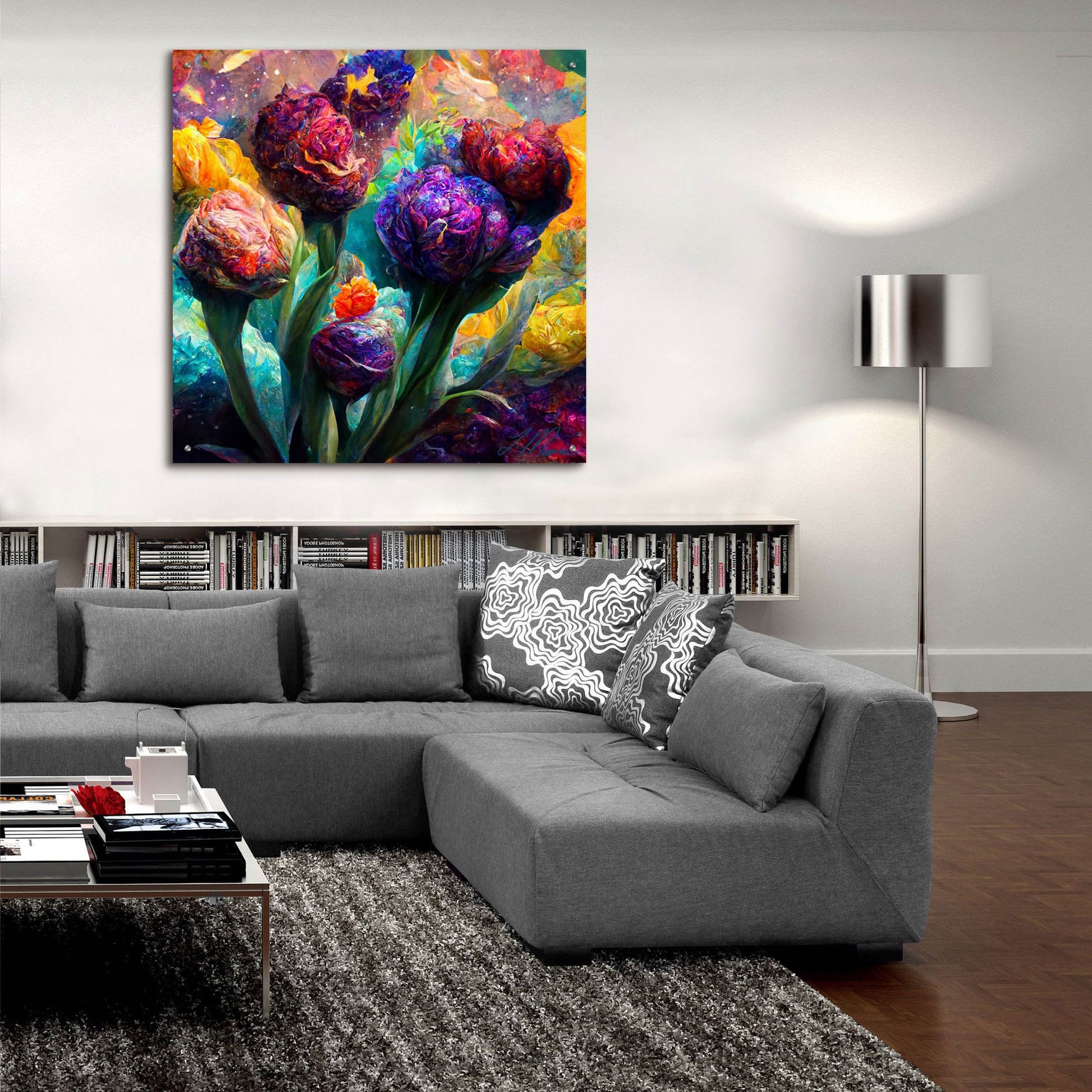 Epic Art 'Flowers Visionary Bloom 5' by Tanya Mavric, Acrylic Glass Wall Art,36x36