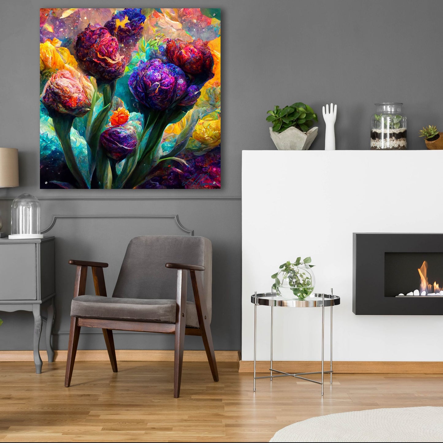 Epic Art 'Flowers Visionary Bloom 5' by Tanya Mavric, Acrylic Glass Wall Art,36x36