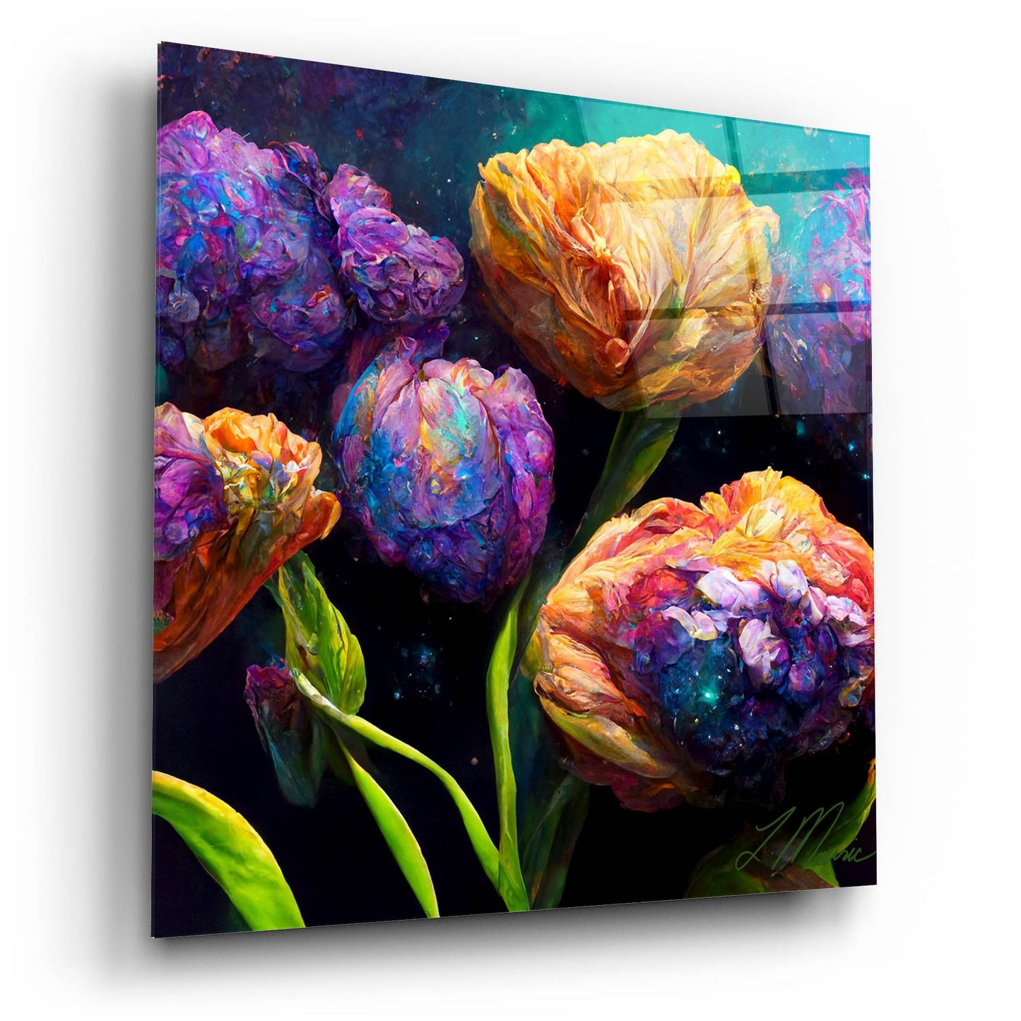 Epic Art 'Flowers Visionary Bloom 6' by Tanya Mavric, Acrylic Glass Wall Art,12x12