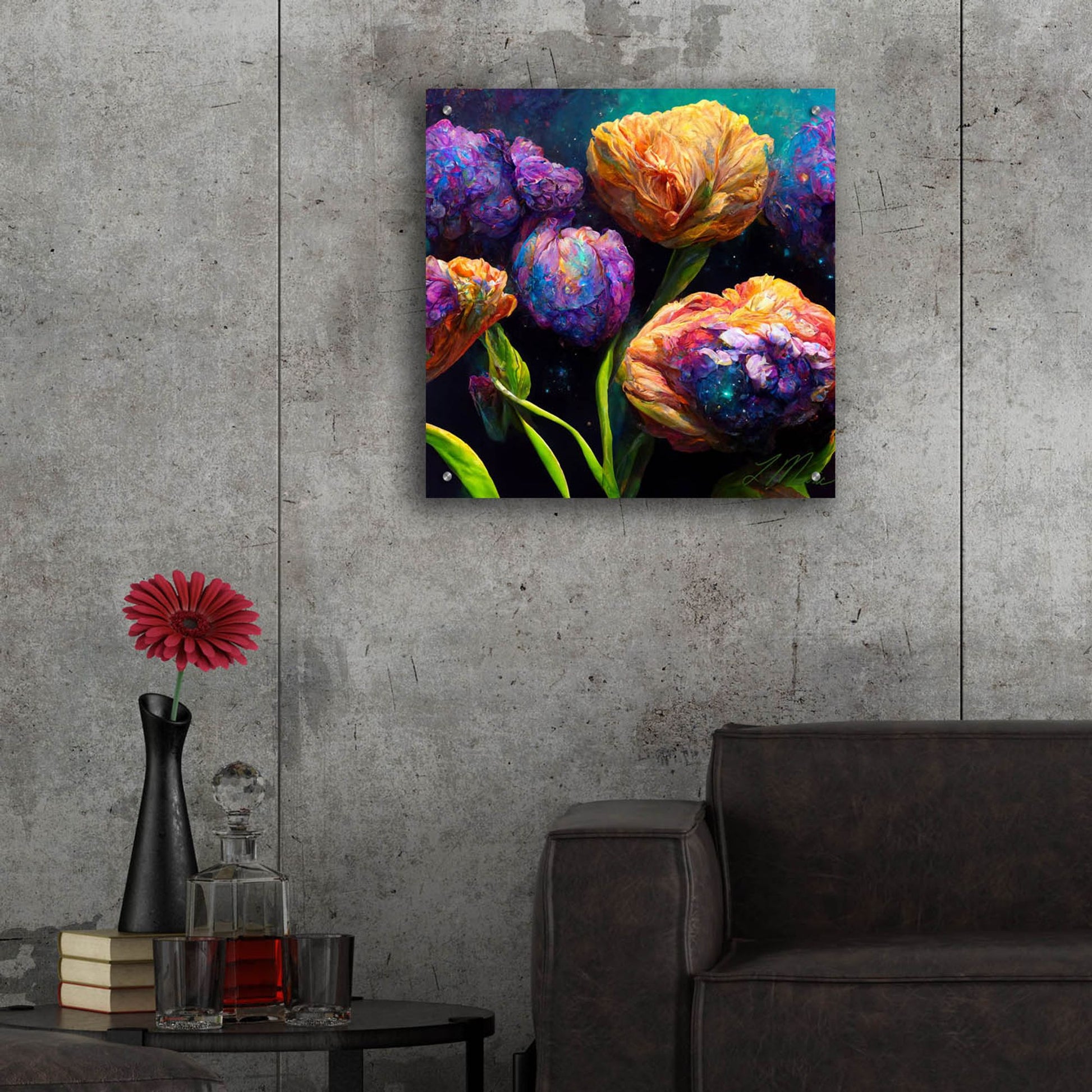 Epic Art 'Flowers Visionary Bloom 6' by Tanya Mavric, Acrylic Glass Wall Art,24x24