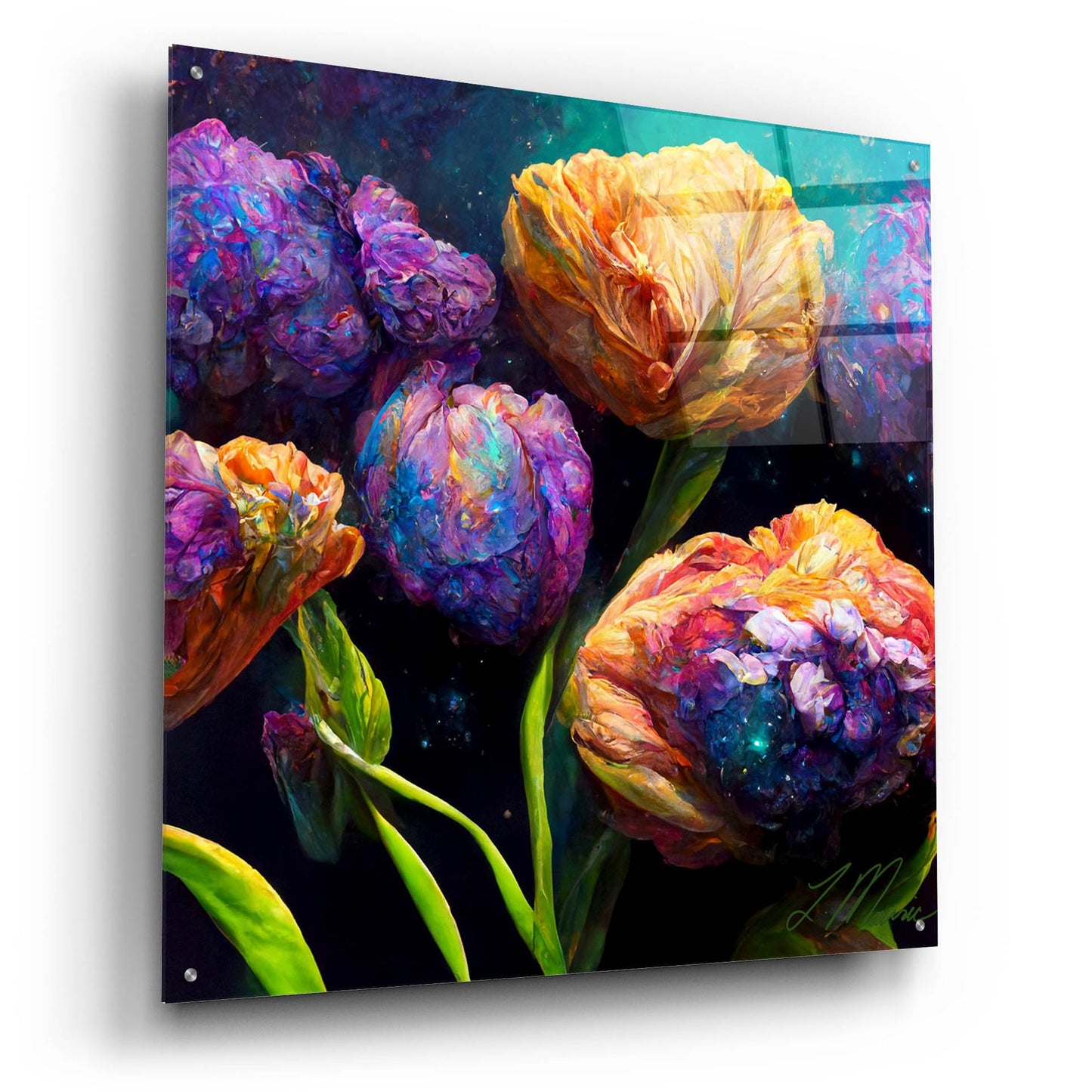 Epic Art 'Flowers Visionary Bloom 6' by Tanya Mavric, Acrylic Glass Wall Art,36x36