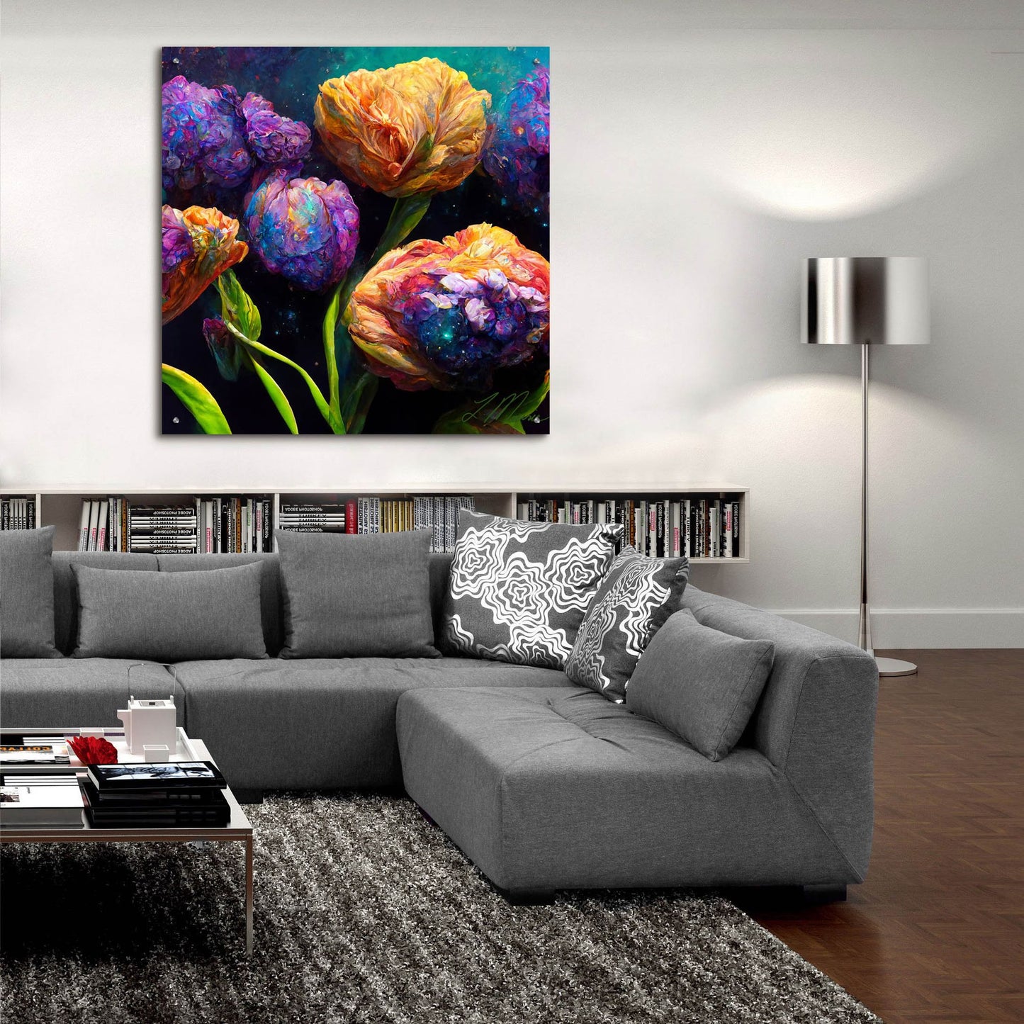 Epic Art 'Flowers Visionary Bloom 6' by Tanya Mavric, Acrylic Glass Wall Art,36x36