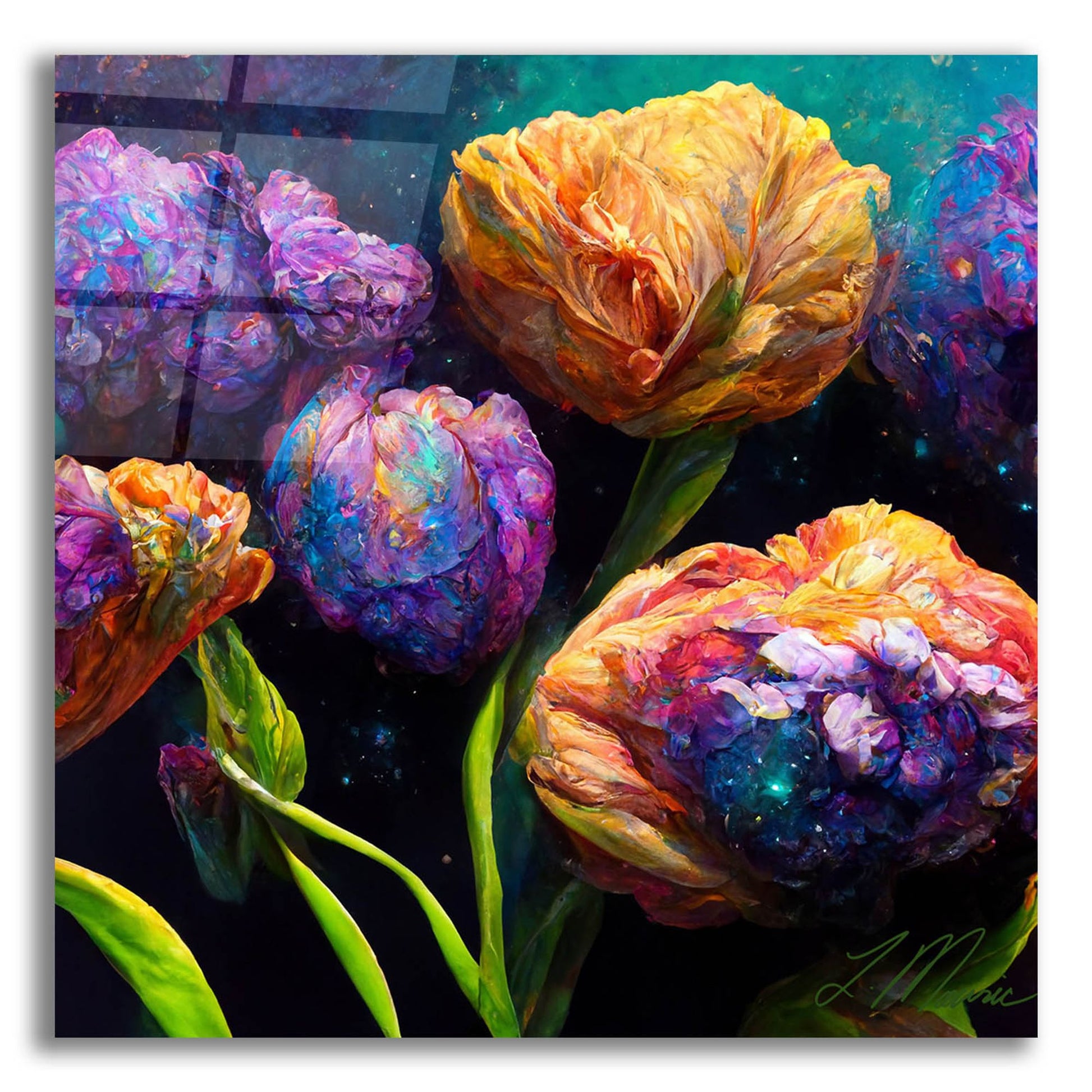 Epic Art 'Flowers Visionary Bloom 6' by Tanya Mavric, Acrylic Glass Wall Art