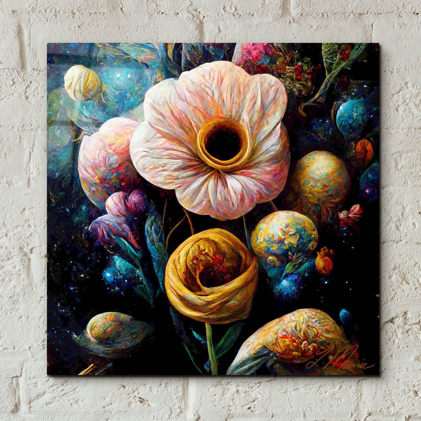 Epic Art 'Flowers Visionary Flower' by Tanya Mavric, Acrylic Glass Wall Art,12x12